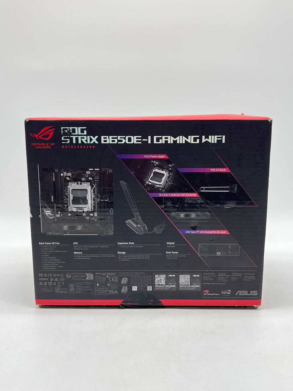 Asus ROG Strix B650E-I Motherboard AM5 Mini-ITX WiFi Black - Used