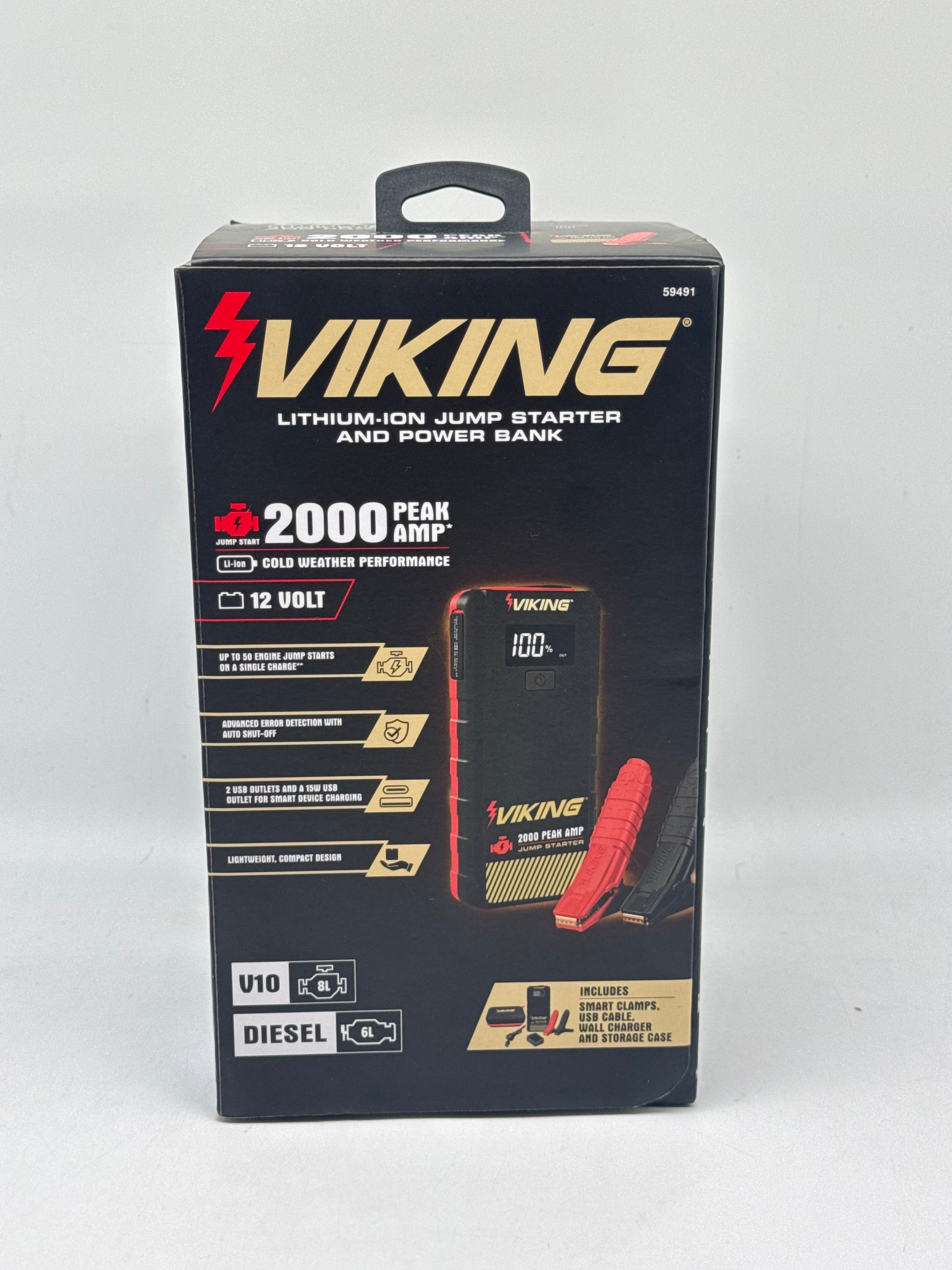 Viking 2000 Amp 12V Jump Starter Black New in Box