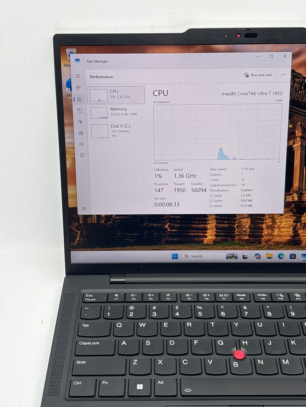 Lenovo ThinkPad T14s Gen 5 14" Ultra 7 165U 32GB RAM 512GB SSD Black - Used