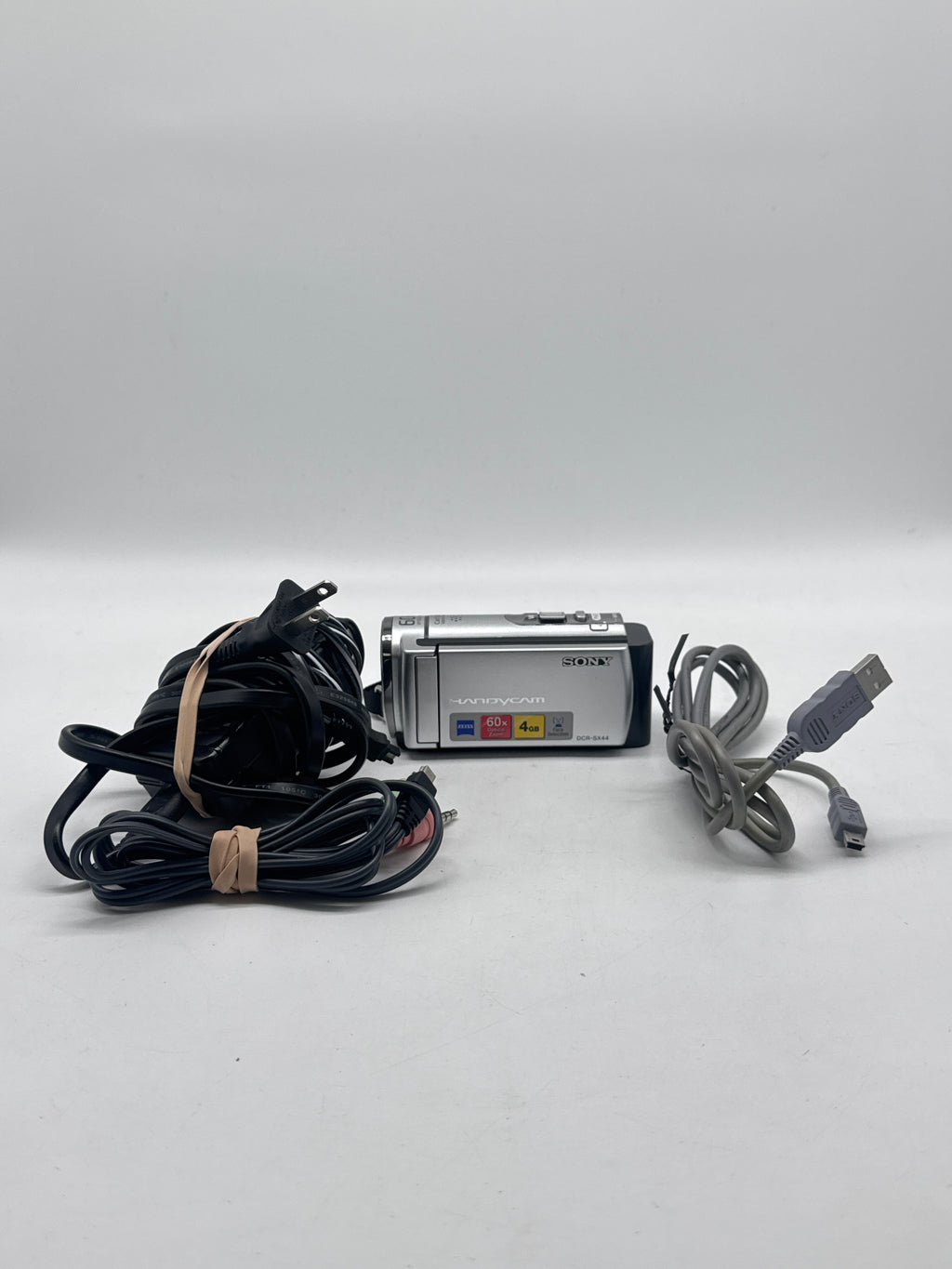 Sony Handycam DCR-SX44 Flash Memory 60x Optical Zoom Silver Camcorder - Used