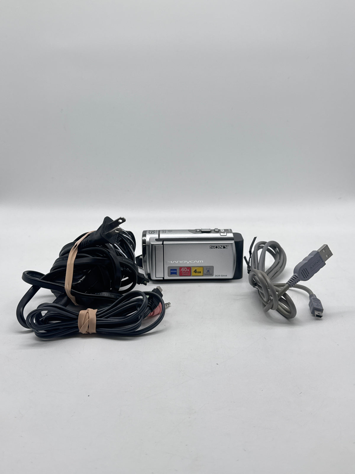 Sony Handycam DCR-SX44 Flash Memory 60x Optical Zoom Silver Camcorder - Used