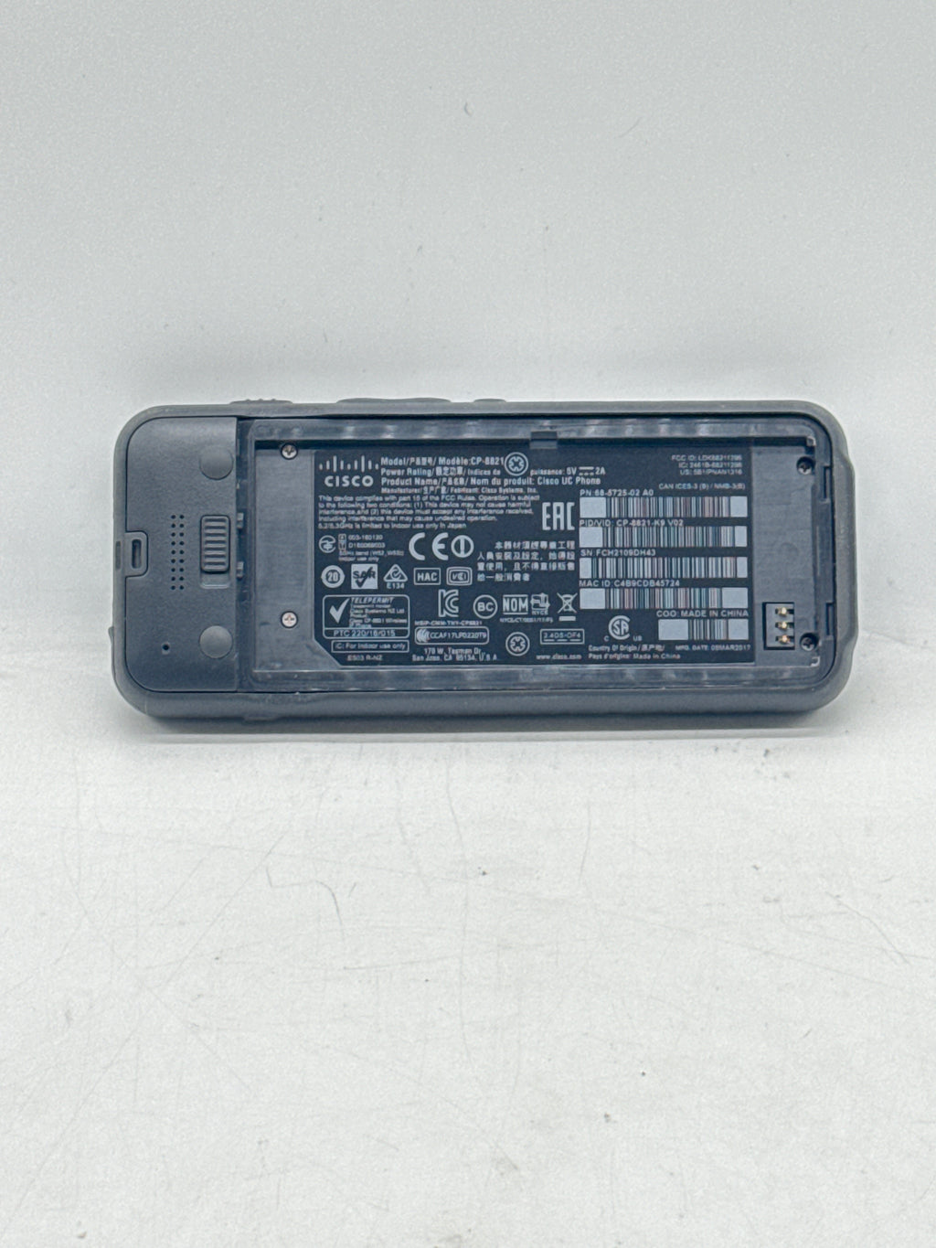 Cisco CP-8821 Wireless IP VoIP Phone Wi-Fi Bluetooth Gray - Used