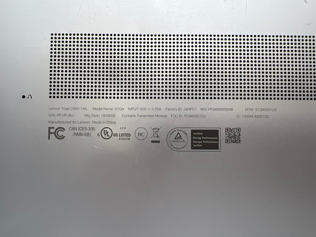 Lenovo Yoga C940-14IIL Core i7-1065G7 16GB RAM 512GB SSD - For Parts (No Power)