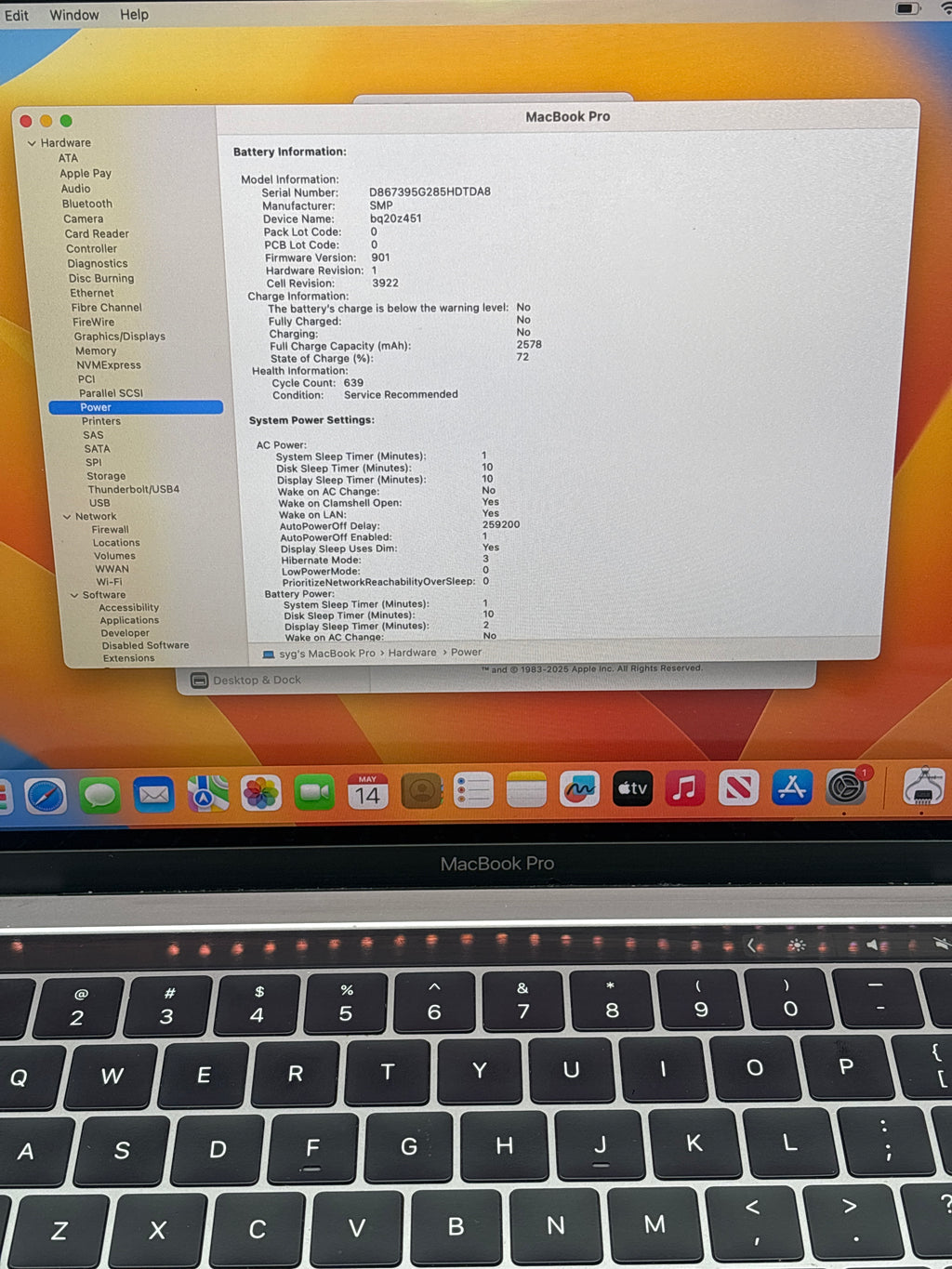 Apple MacBook Pro 13" A1706 i5 8GB RAM 256GB SSD