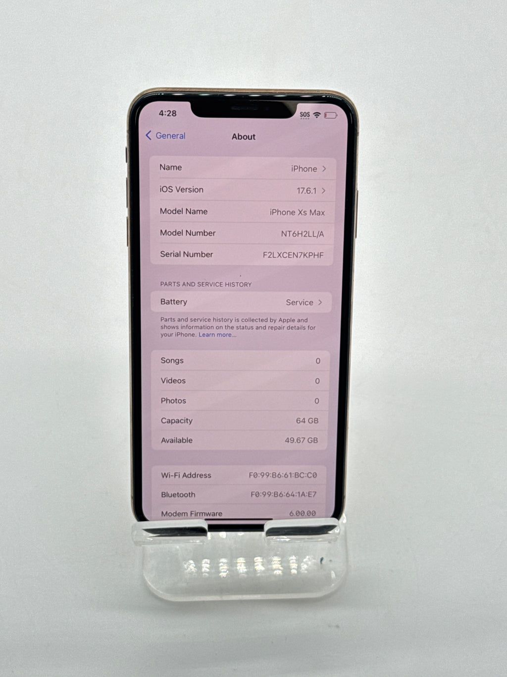 Apple iPhone XS Max Gold 64GB T-Mobile - For Parts (Bad Battery)