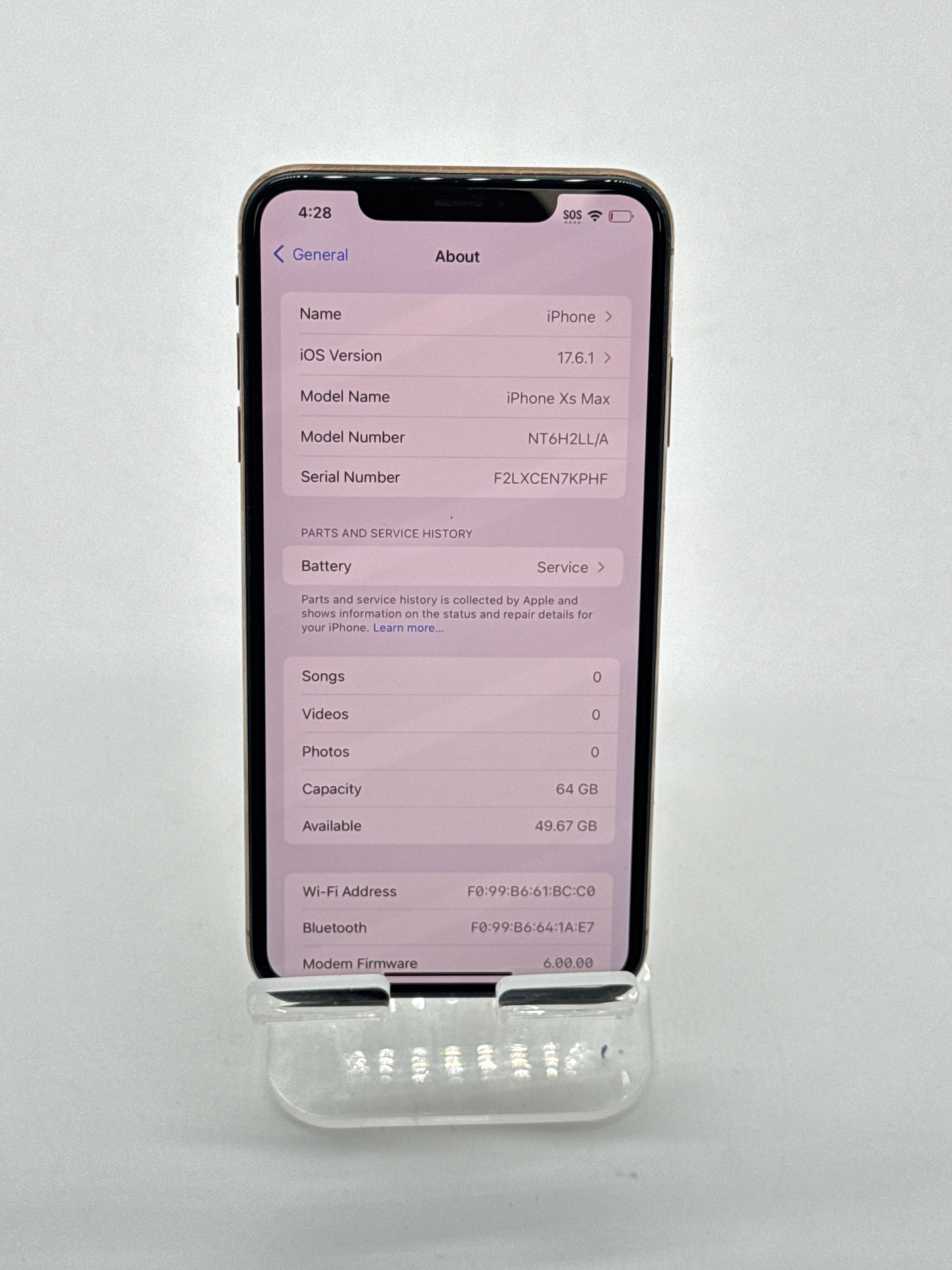 Apple iPhone XS Max Gold 64GB T-Mobile - For Parts (Bad Battery)