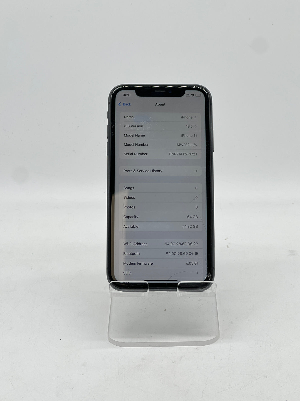 Apple iPhone 11 6.1" 64GB Network Unlocked Black - Front Screen Damage