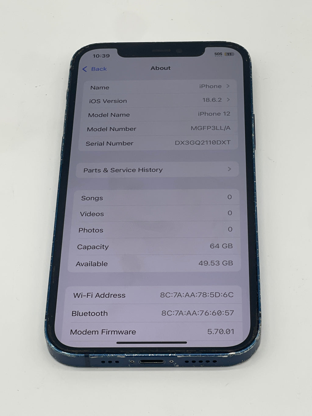Apple iPhone 12 6.1" 64GB Blue - For Parts (READ DESC)