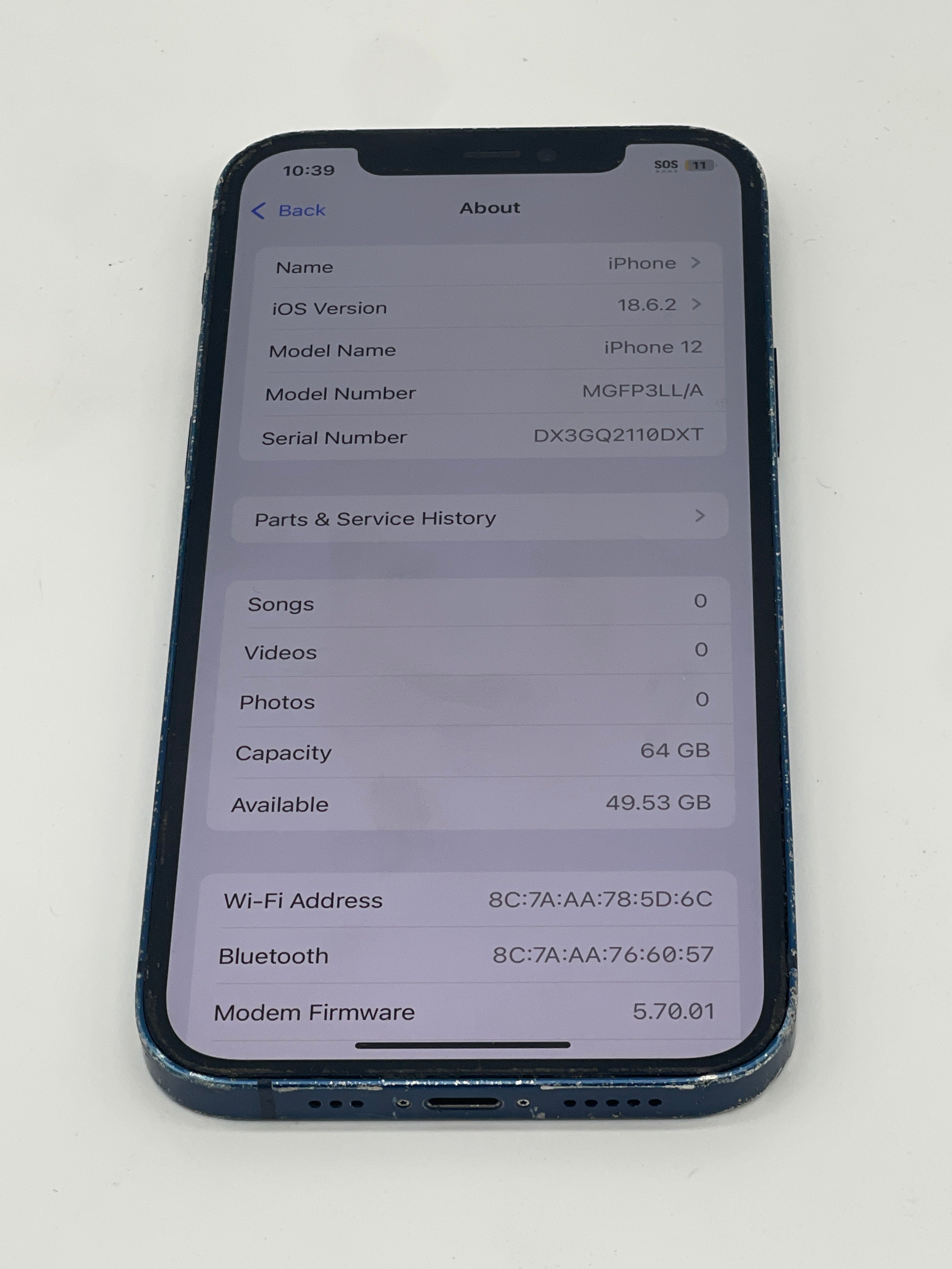 Apple iPhone 12 6.1" 64GB Blue - For Parts (READ DESC)