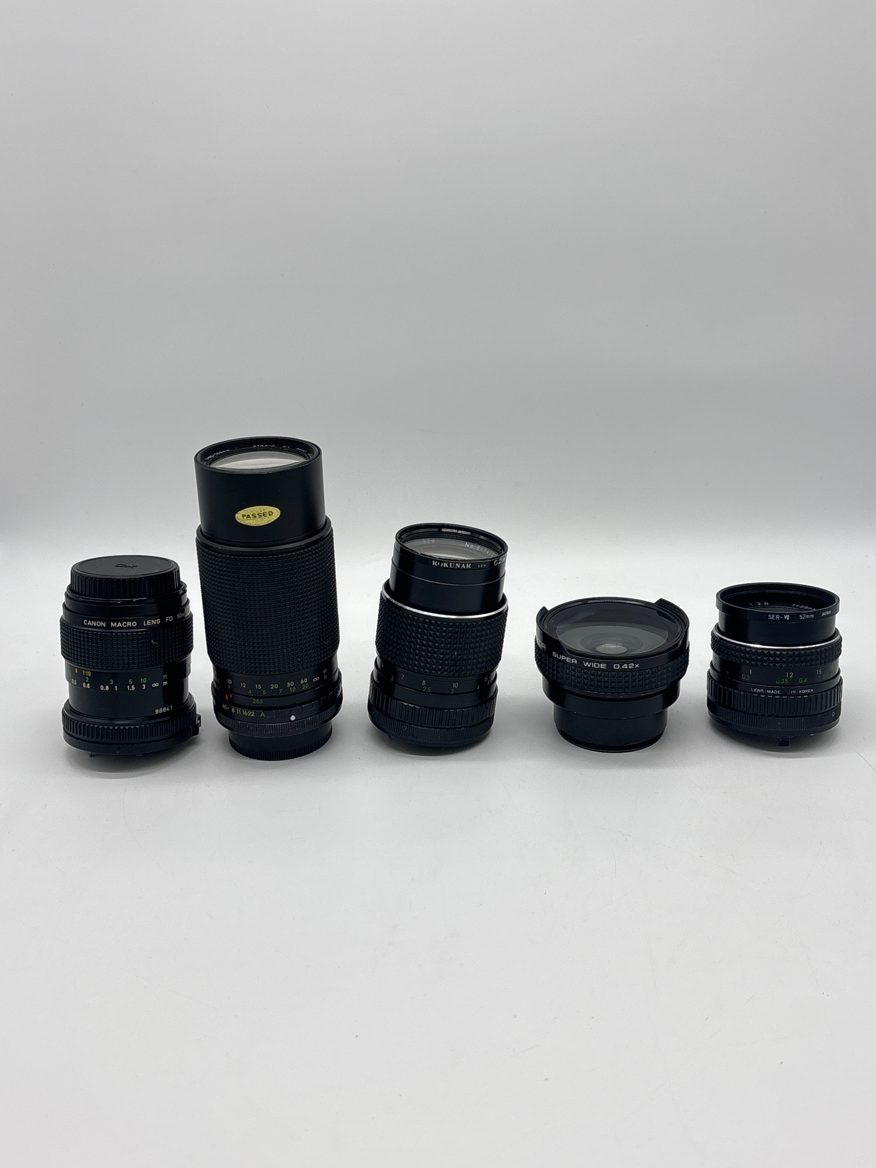 Lot of Camera Lenses Canon FD Macro Star-D Zykkor - Used