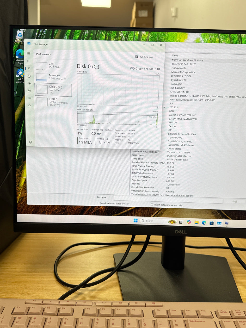 Custom Gaming PC i5-14400F 16GB RAM 1TB SSD RTX 5060 OC Black - Used