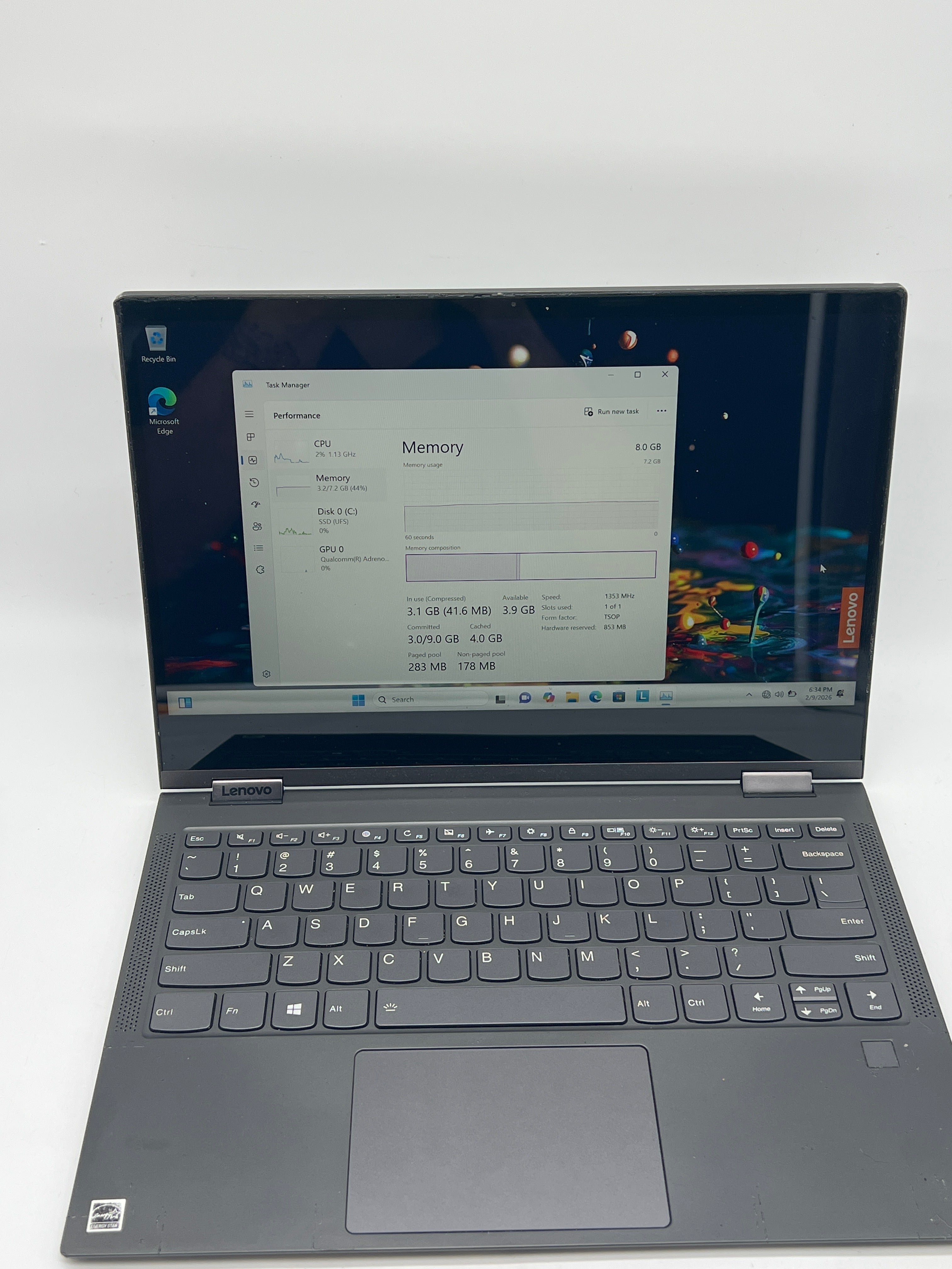 Lenovo Yoga C630-13Q50 Snapdragon 850 8GB RAM 128GB SSD - Used