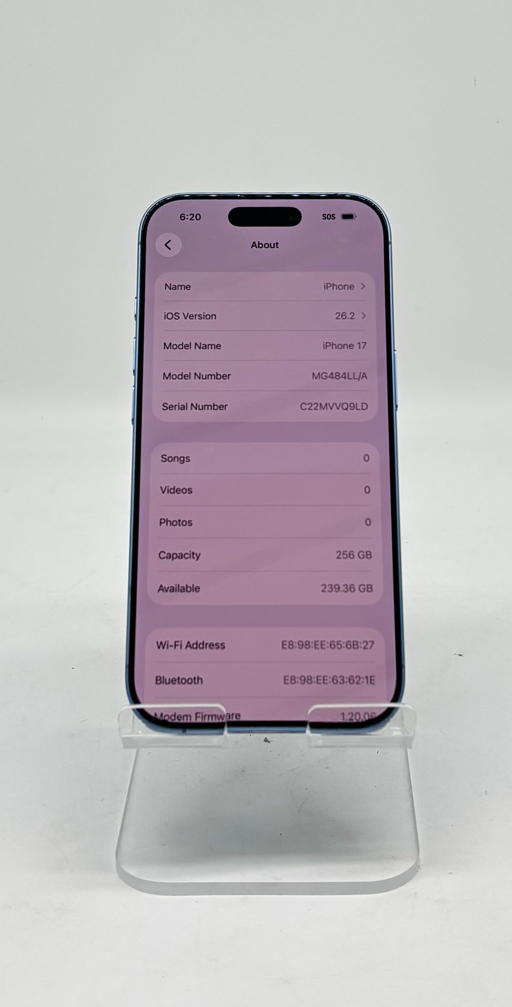 Apple iPhone 17 256GB Unlocked Mist Blue - Used With Box