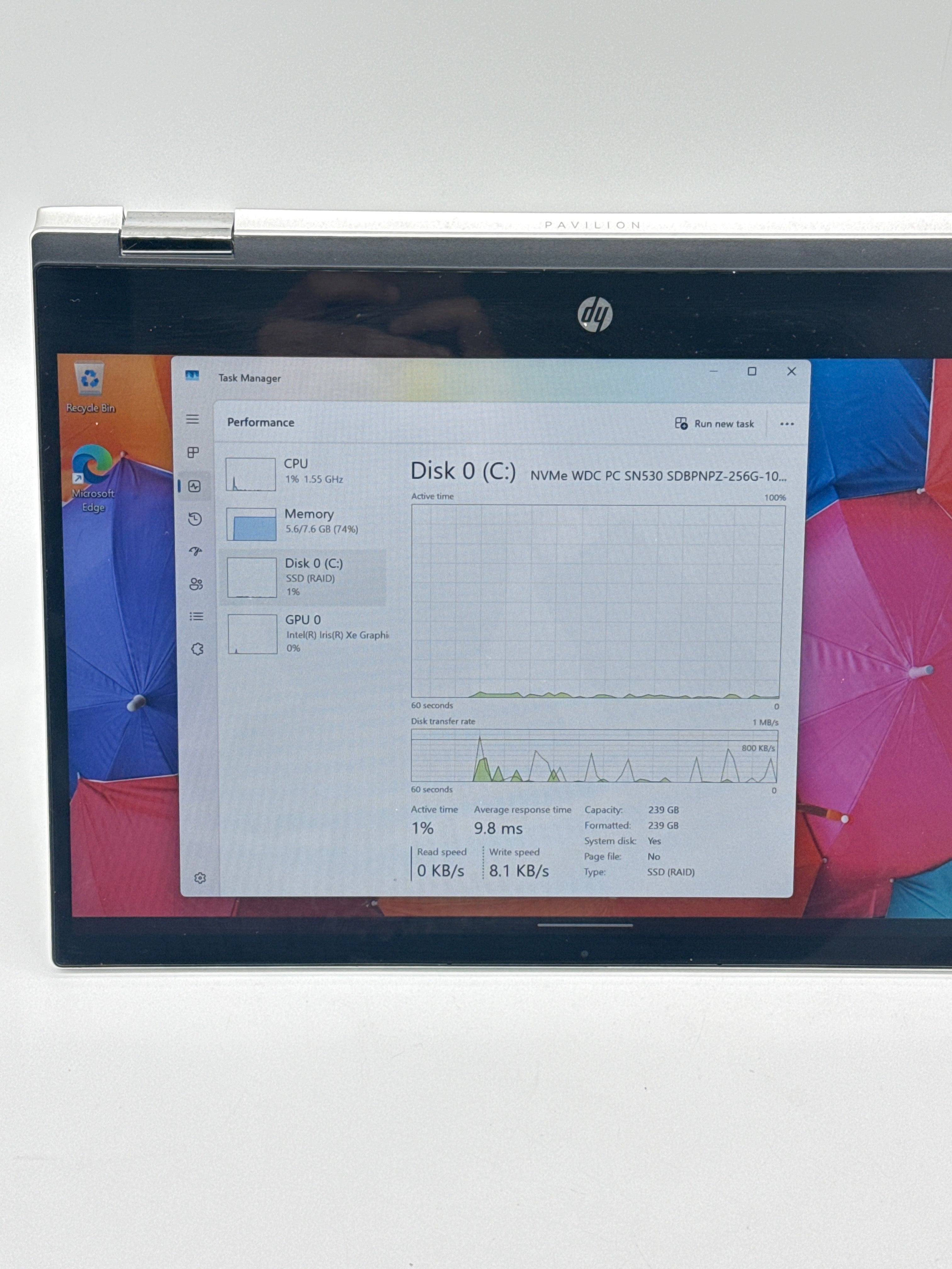 HP Pavilion x360 14-dw1010wm i5-1135G7 8GB RAM 256GB SSD