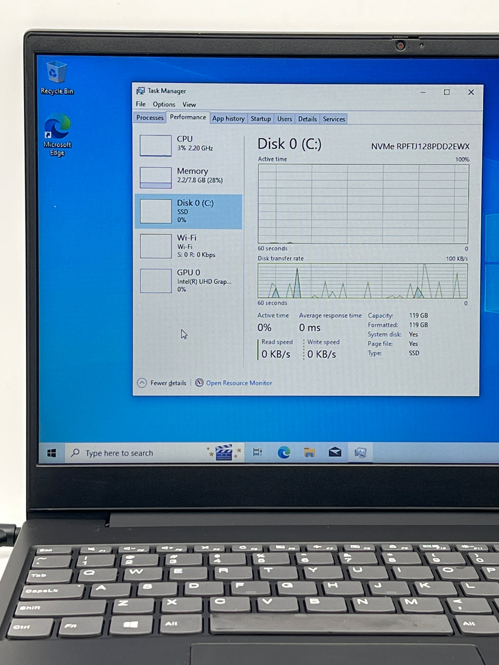 Lenovo Ideapad S340-15IWl i5 8GB RAM 128GB SSD - For Parts