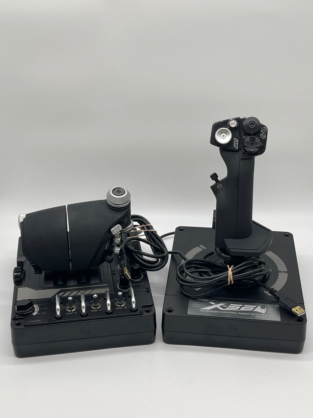 Logitech X56 Flight Simulator Flight Stick and Throttle Controller Black Used