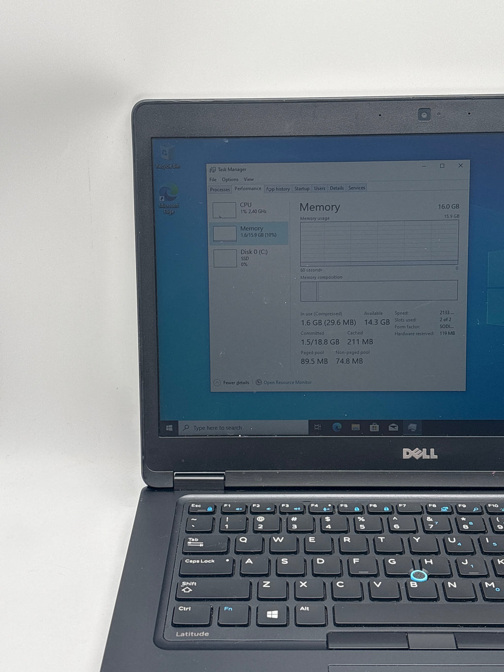 Dell Latitude 5480 i5-6300U 16GB RAM 256GB SSD - Bios Locked/Remotely Managed