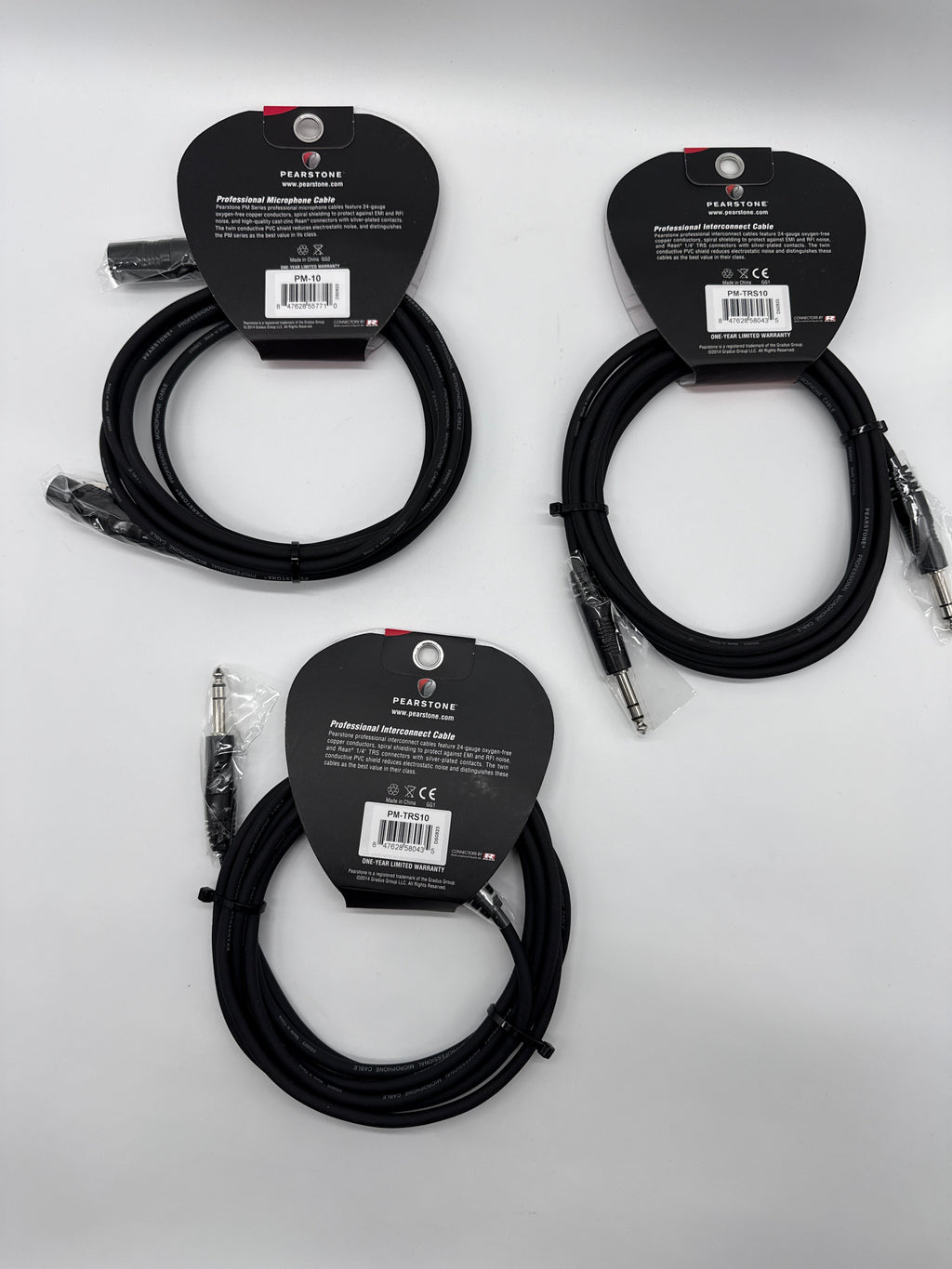 Lot of 3 – Pearstone Professional Cables (Brand New)