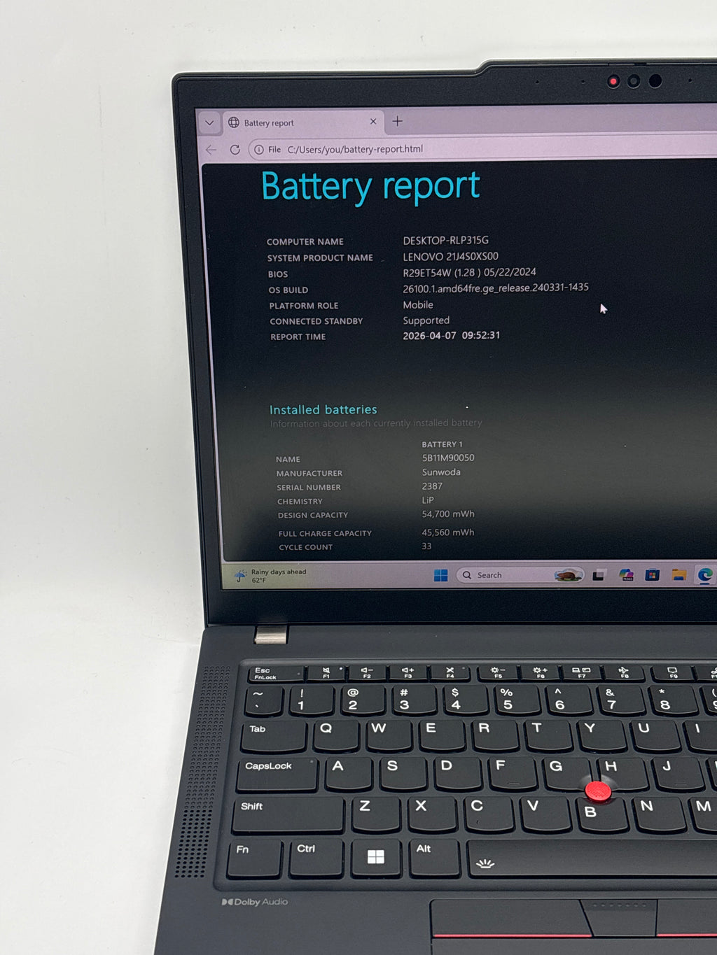 Lenovo ThinkPad X13 Gen 4 Touch AMD Ryzen 7 PRO 7840U 32GB RAM 512GB - For Parts