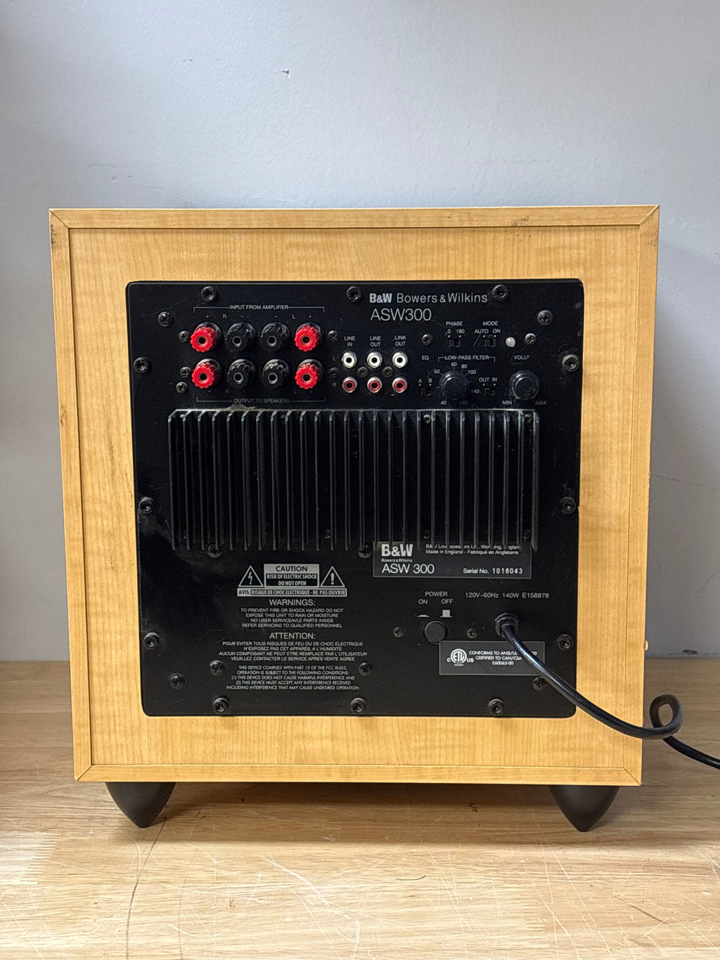Bowers & Wilkins Powered Subwoofer Model ASW300