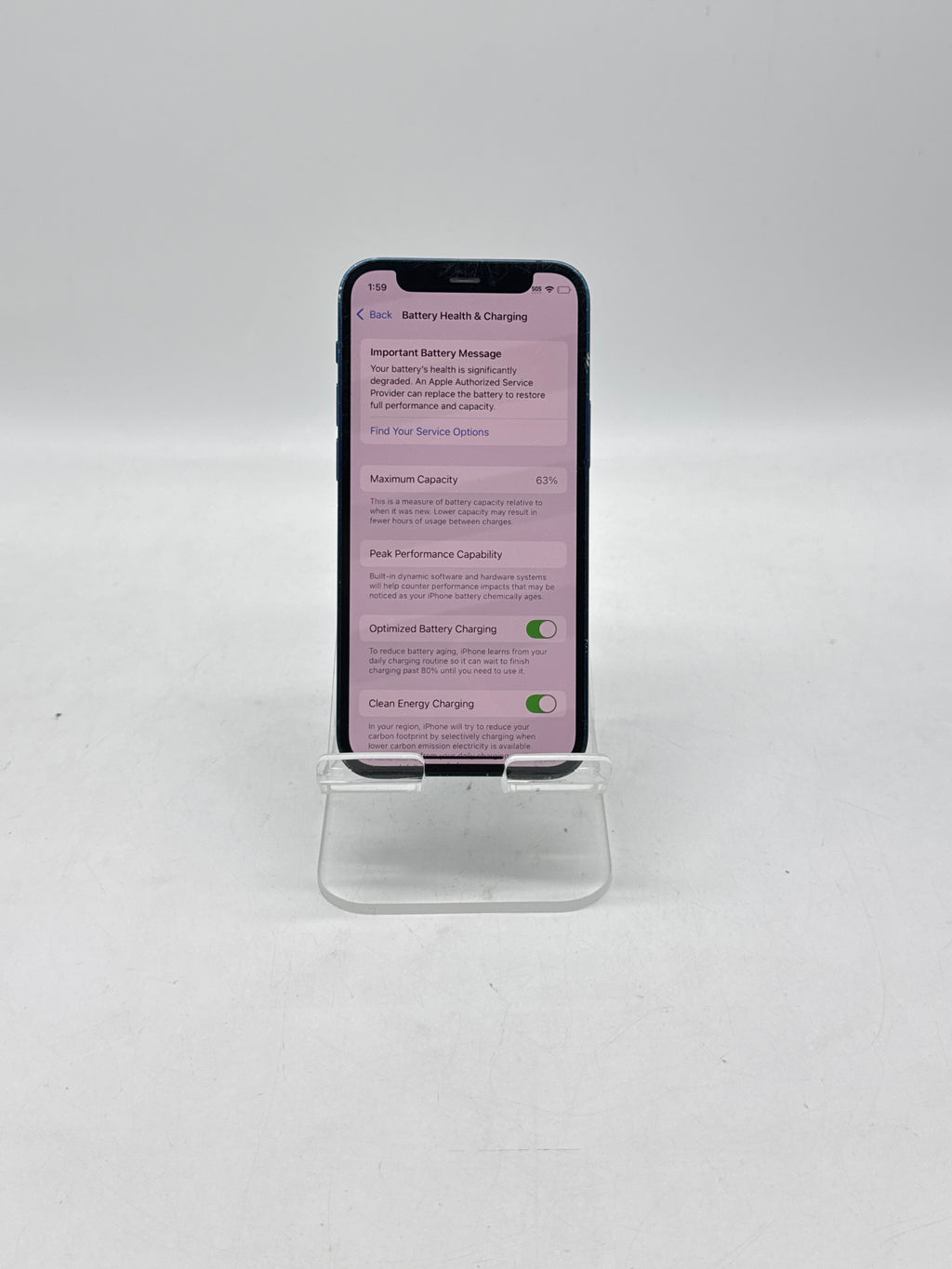 Apple iPhone 12 Mini A2176 64GB Factory Unlocked - Service Battery