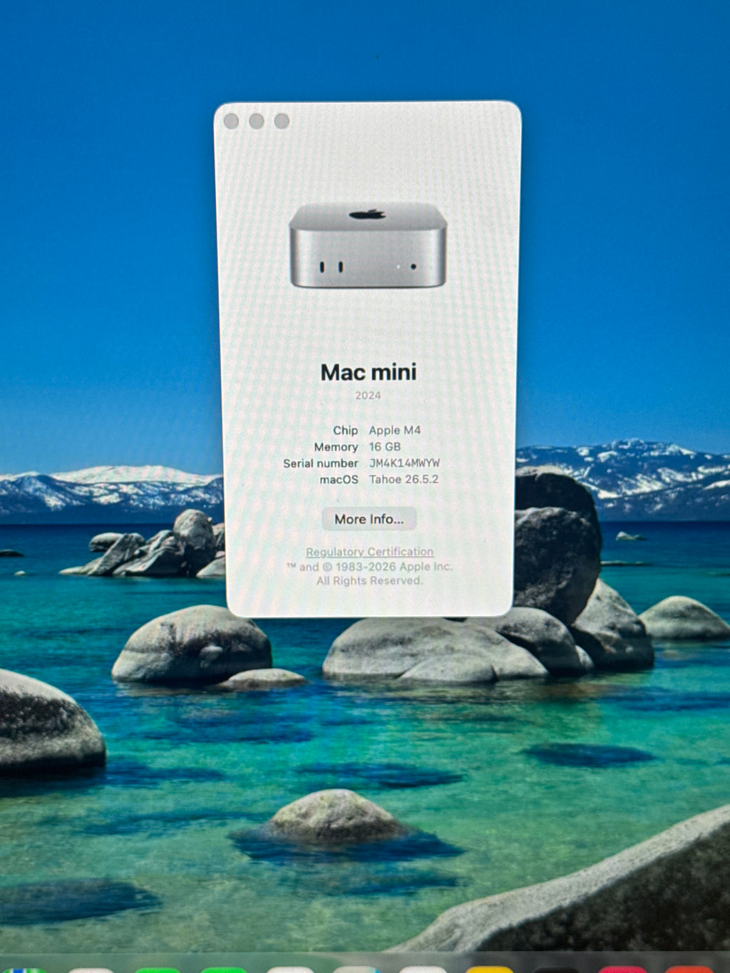 Apple Mac Mini M4 A3238 16GB RAM 256GB SSD 10-Core GPU Silver - Used