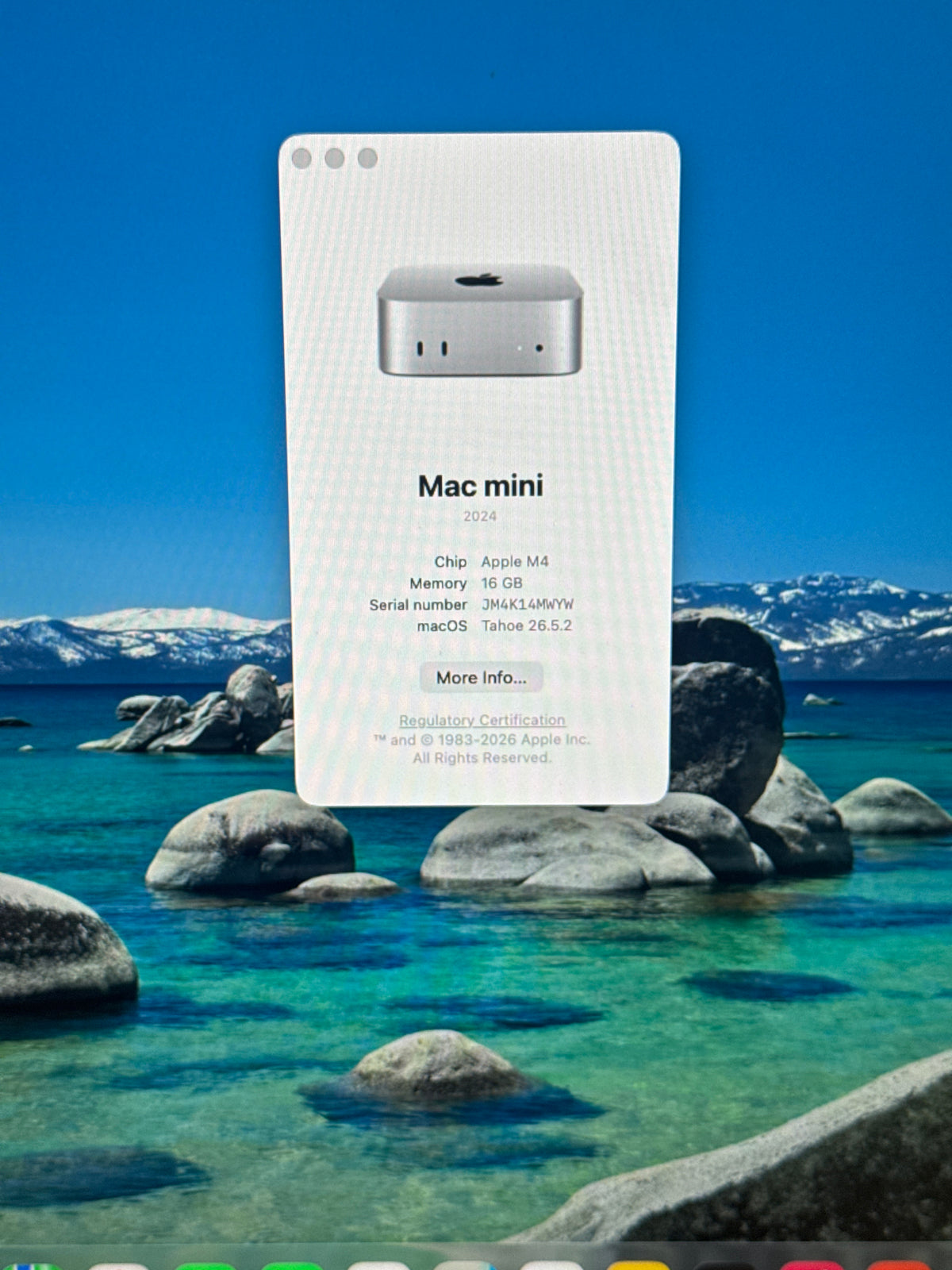 Apple Mac Mini M4 A3238 16GB RAM 256GB SSD 10-Core GPU Silver - Used