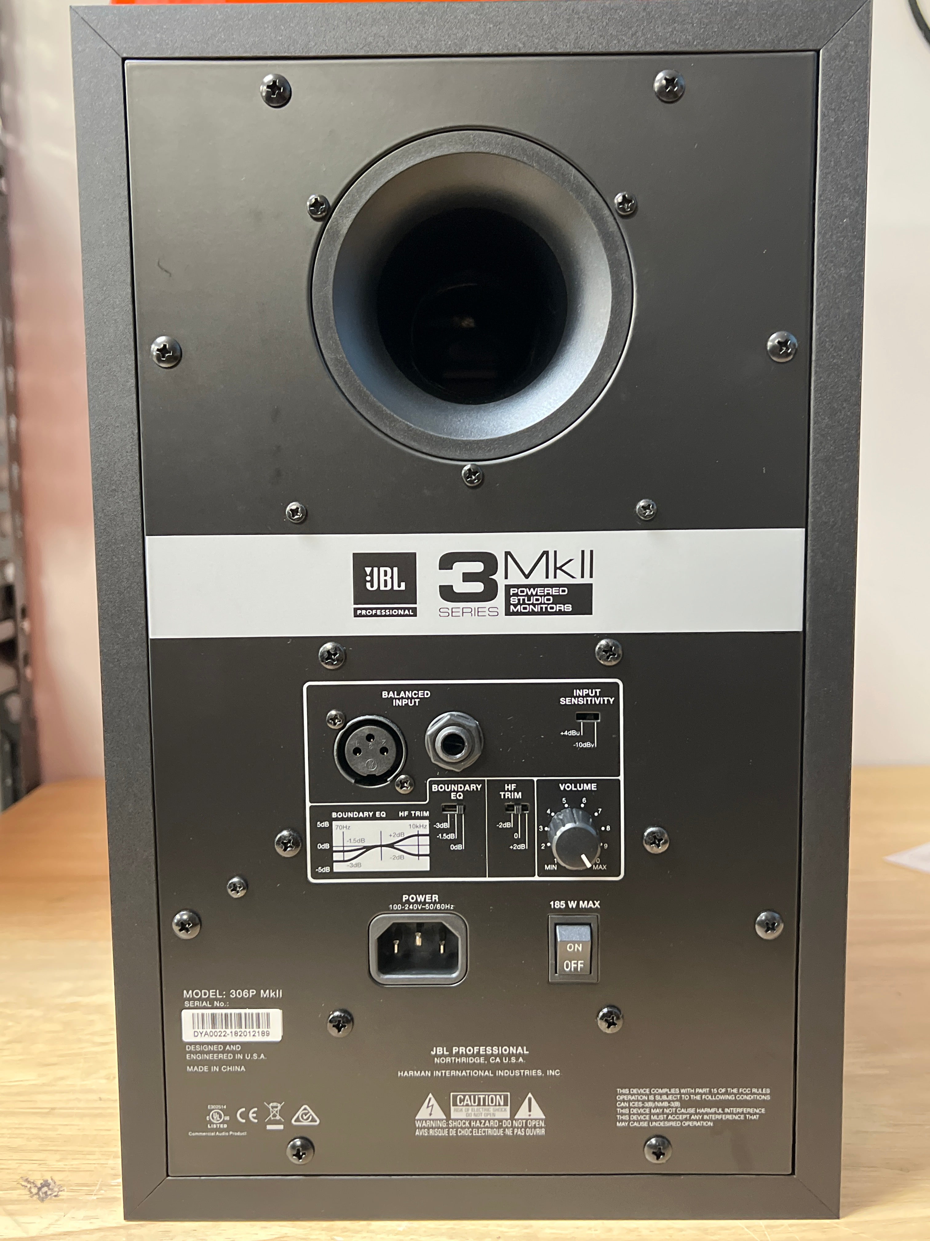 JBL 3 Series 306P MkII Studio Monitor Speaker Black - Open Box