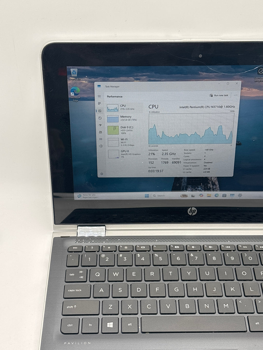 HP Pavillion x360 m1-u0001dx Pentium n3710 4GB RAM 1TB HDD - For Parts (Read DESC)