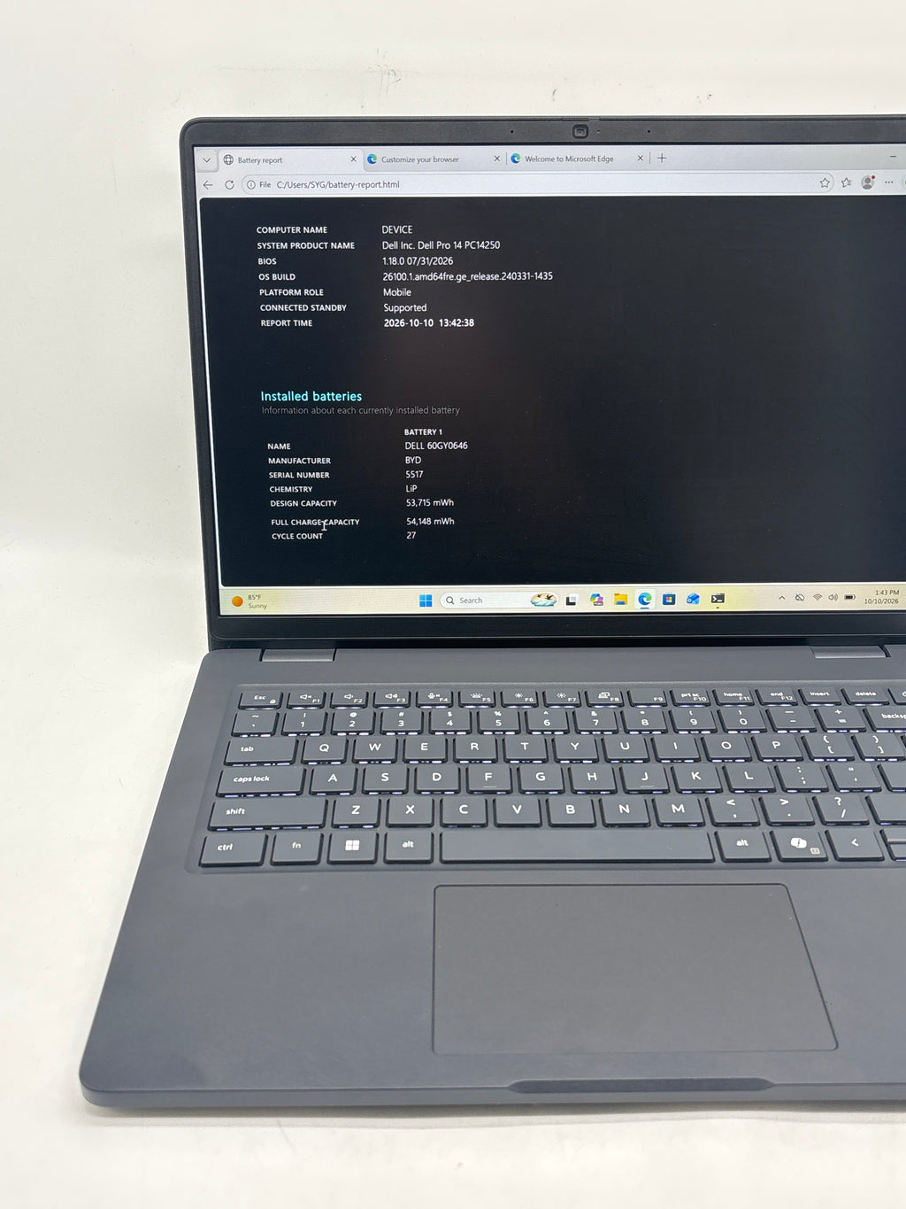 Dell Pro 14 PC14250 Ultra 5 235U 32GB RAM 512GB SSD - Used