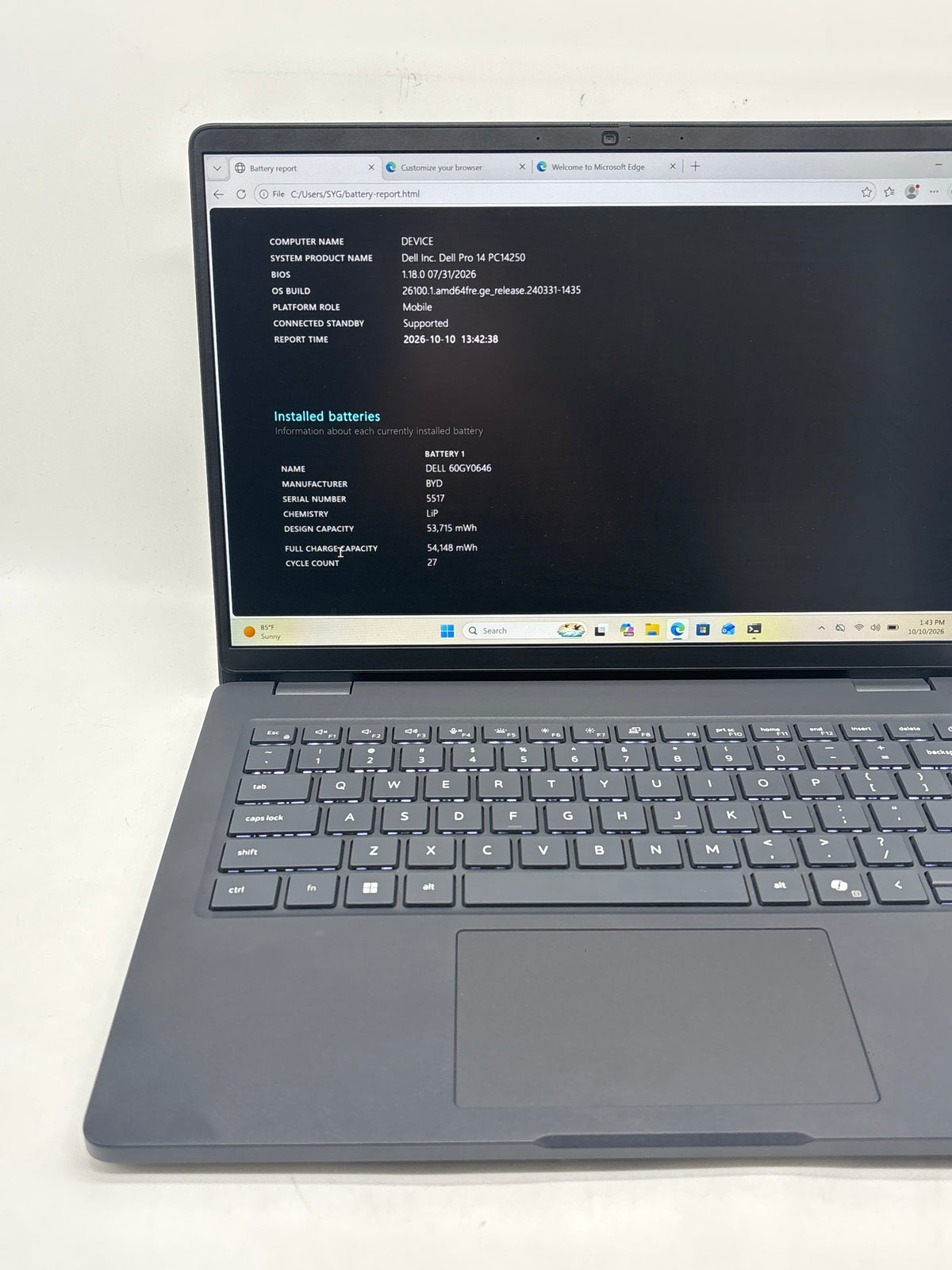 Dell Pro 14 PC14250 Ultra 5 235U 32GB RAM 512GB SSD - Used