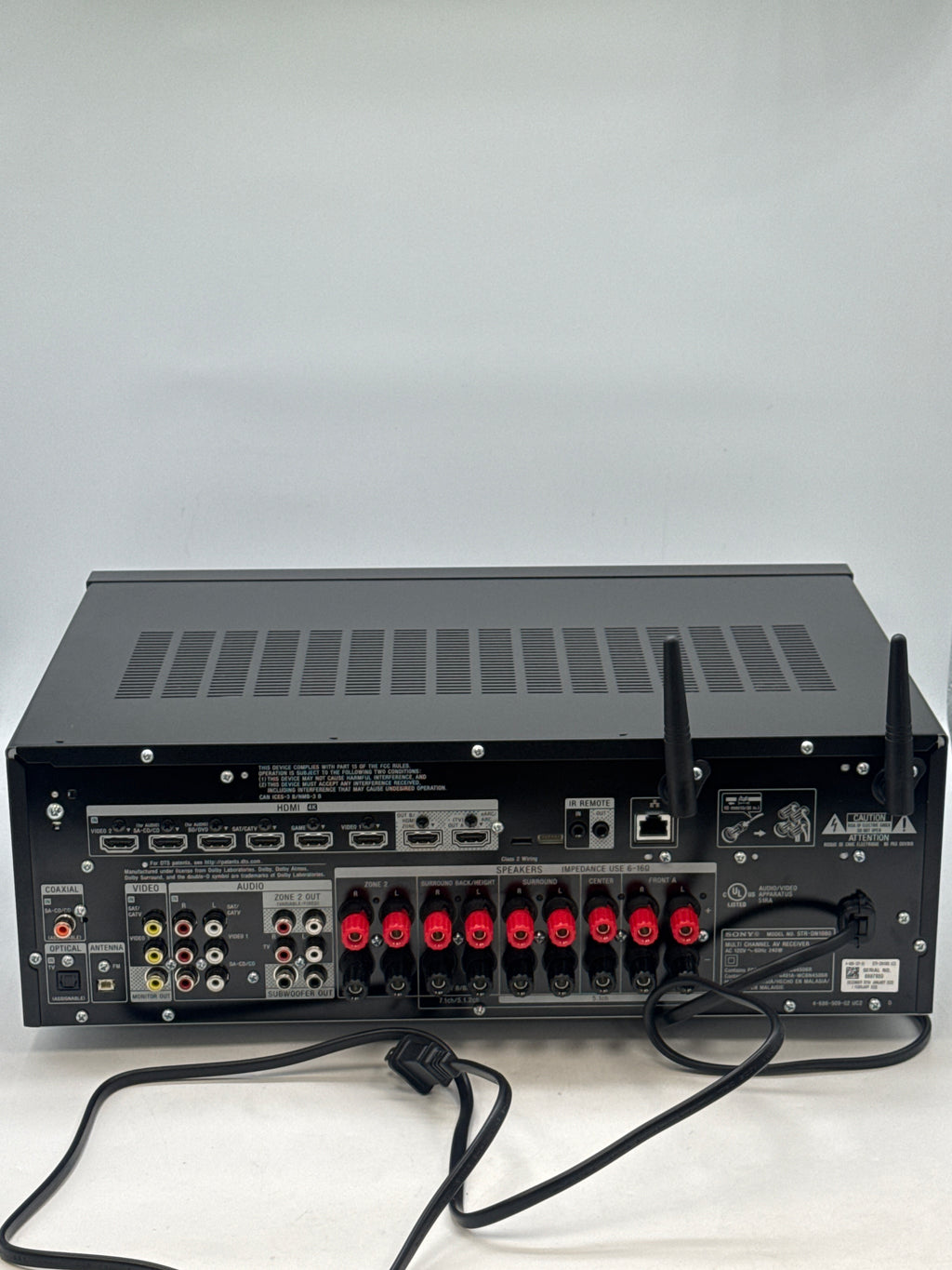 Sony STR-DN1080 7.2 Channel 240W A/V Receiver Black w/Remote