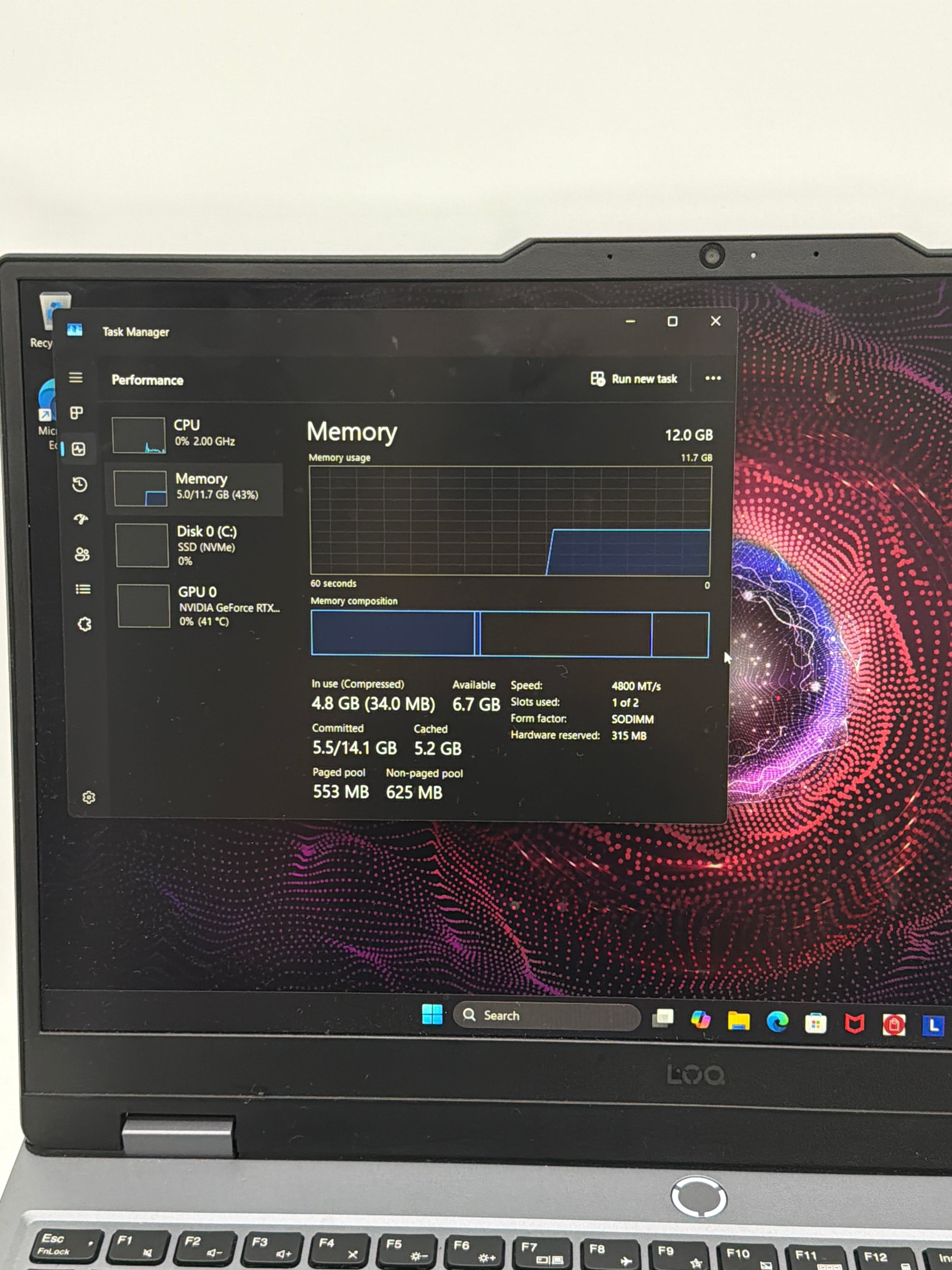 Lenovo LOQ 15ARP9 15.6" Ryzen 5 12GB RAM 512GB SSD RTX 4050 Gray