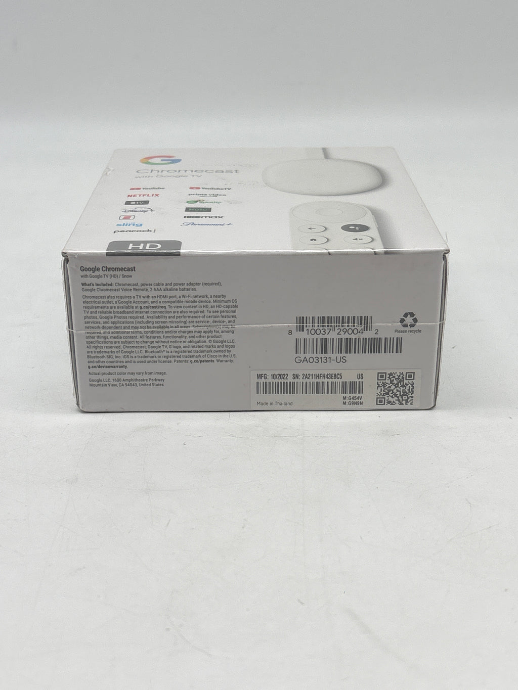 Google Chromecast with Google TV White - New in Box