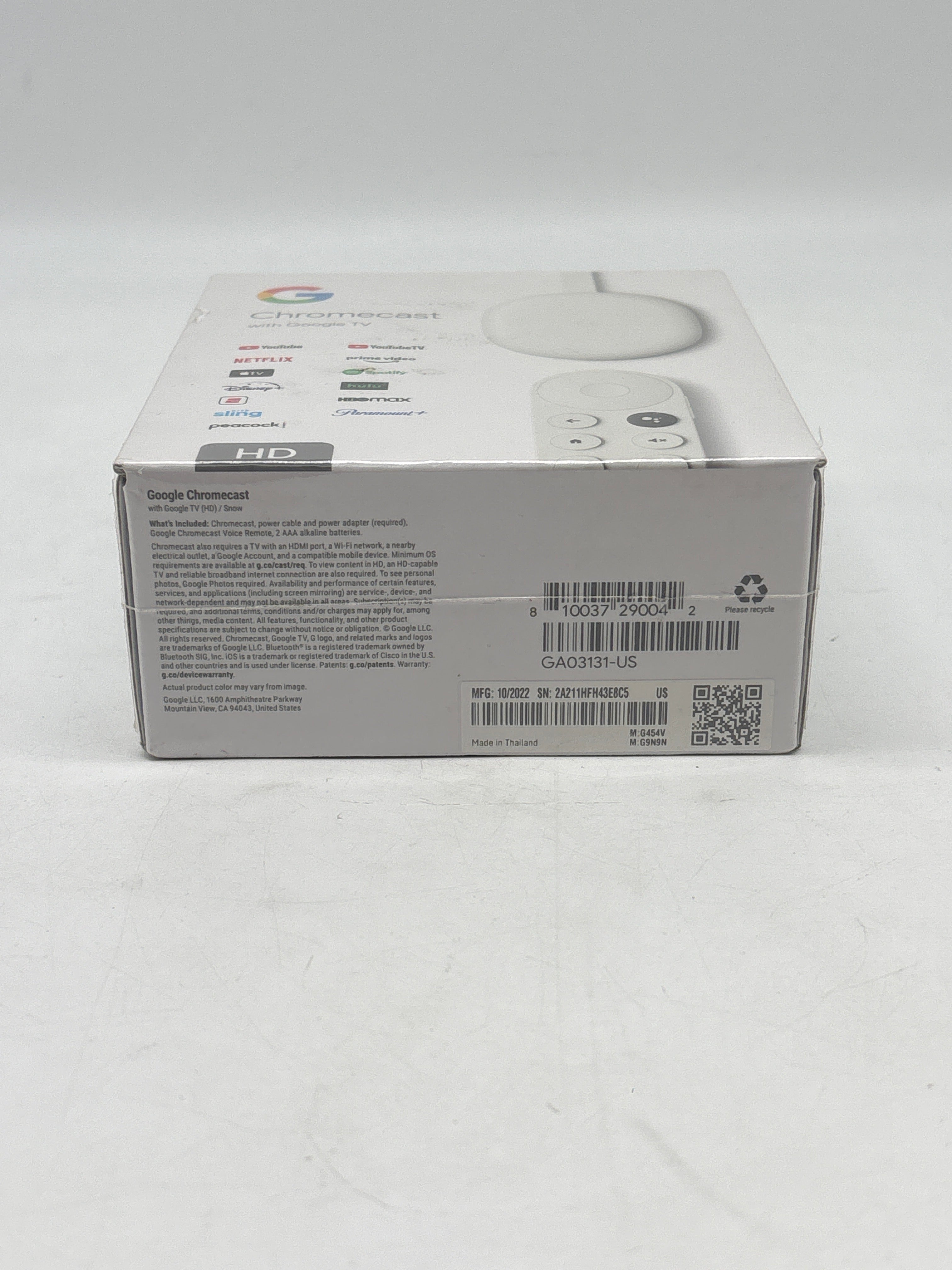 Google Chromecast with Google TV White - New in Box