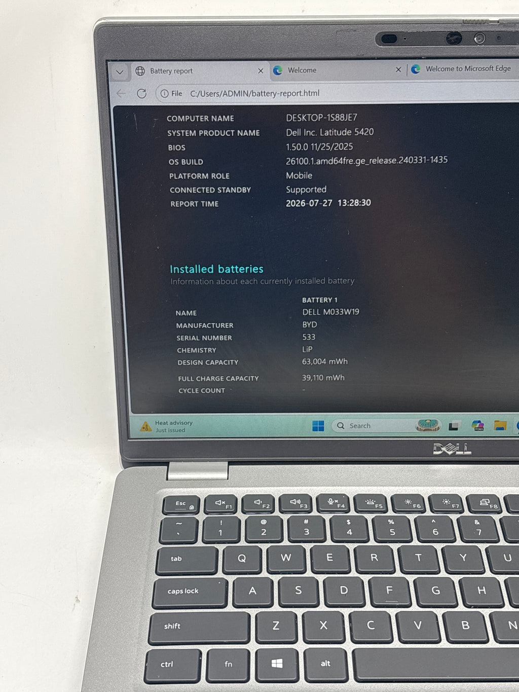 Dell Latitude 5420 14" Touch i5-1145G7 16GB RAM 256GB SSD Gray - Used