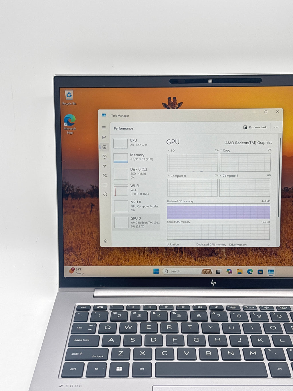 HP ZBook FireFly G11 Ryzen 5 Pro 8640HS 32GB RAM 256GB SSD