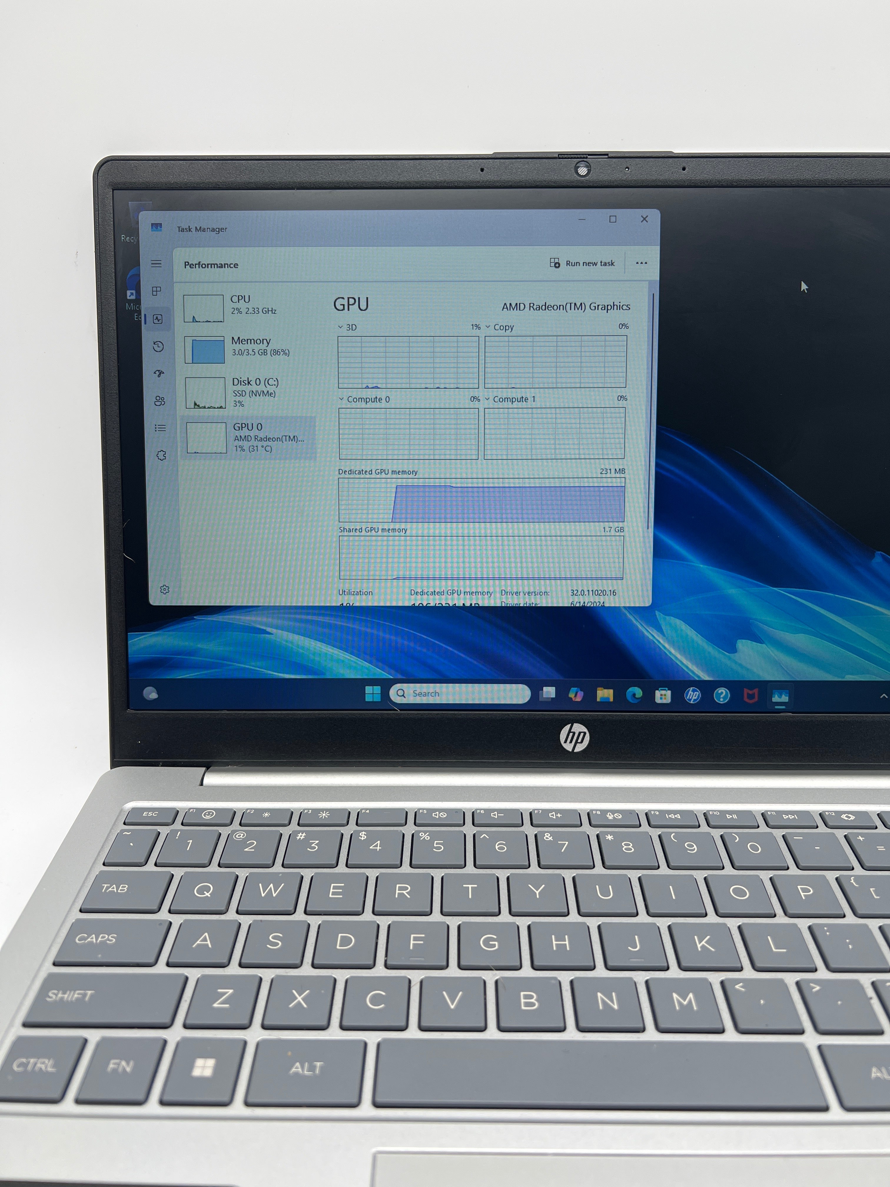 HP Laptop 14 AMD Ryzen 3 7320U 4GB RAM 256GB SSD - Used