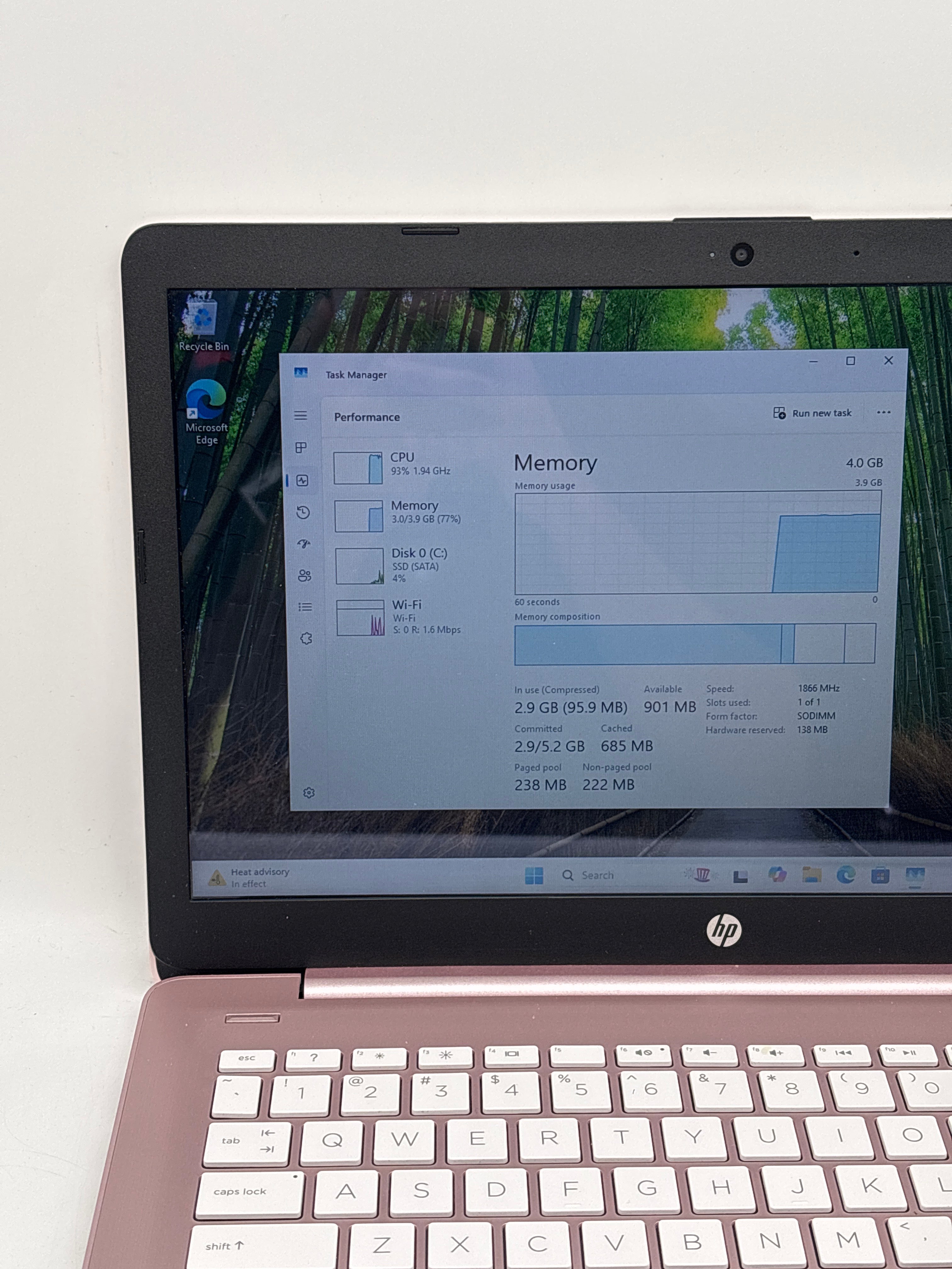 HP 14-ds0120nr AMD Radeon A4-9120e 4GB RAM 64GB SSD - Bad SSD