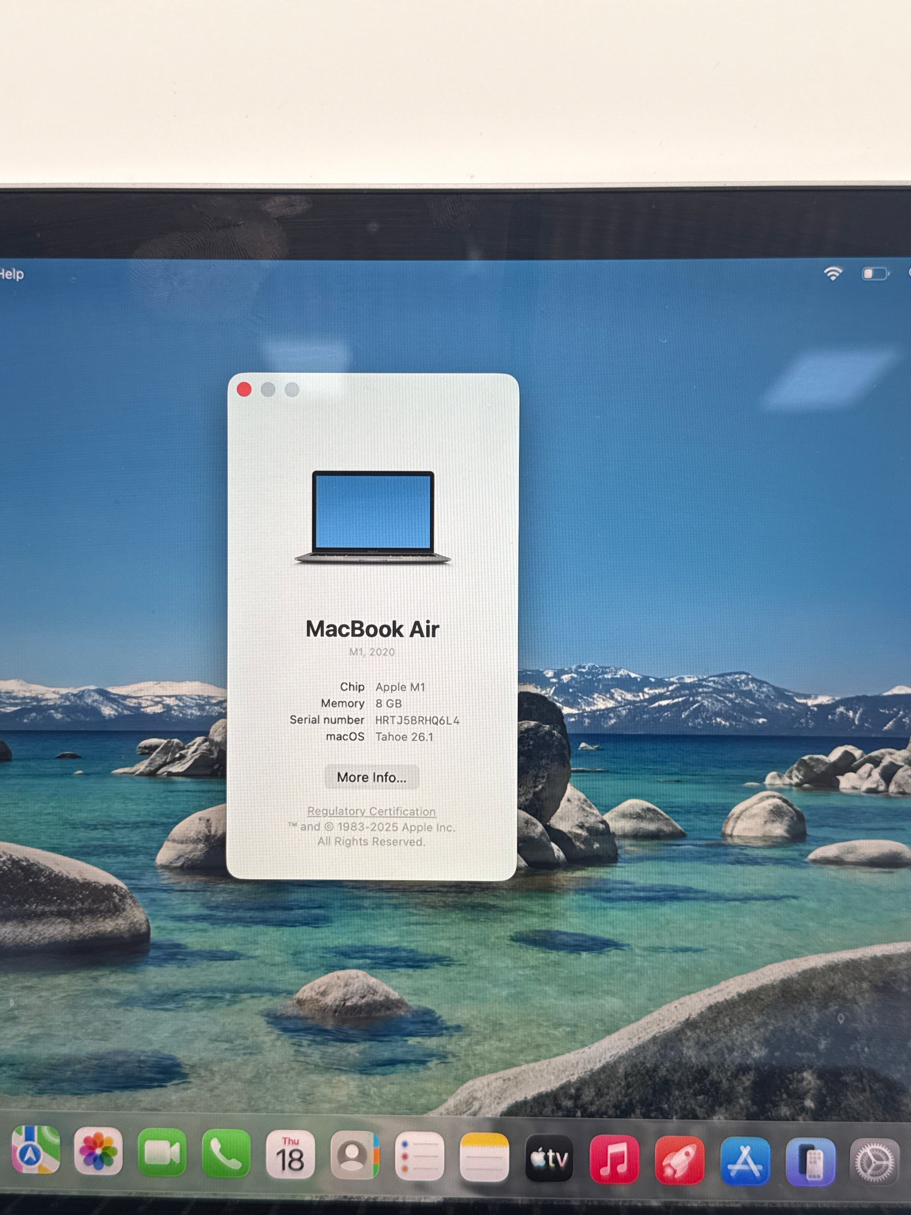 Apple MacBook Air 13" M1 A2337 8GB RAM 256GB SSD - Used