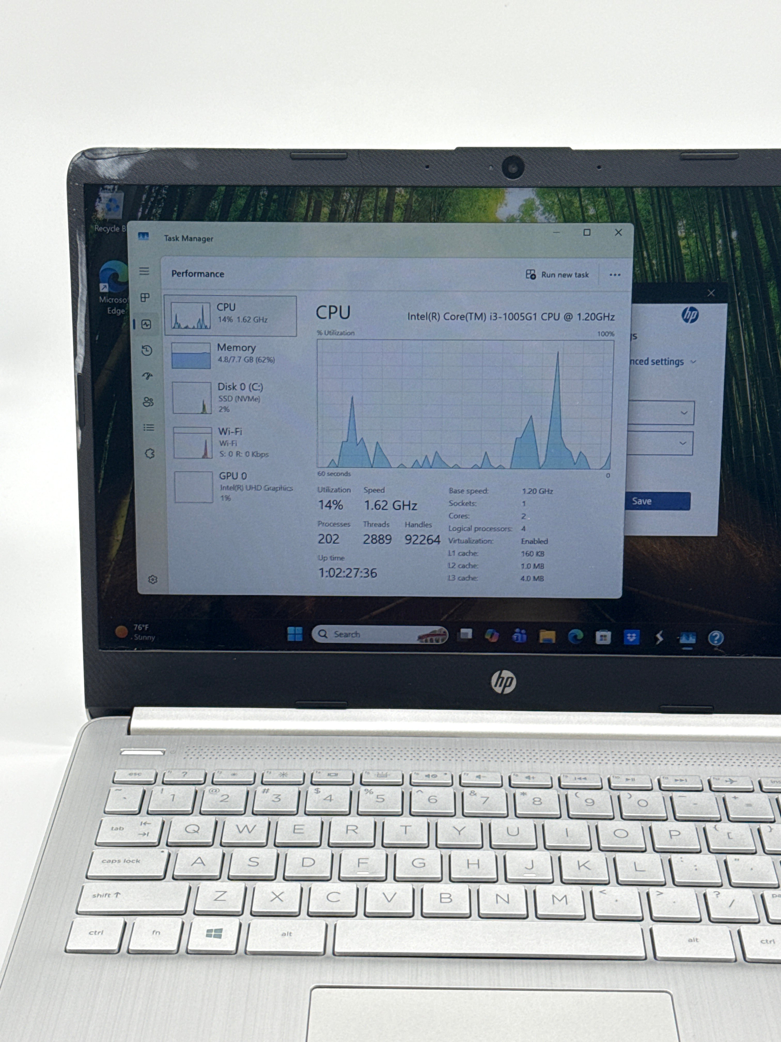 HP 14-dq1043cl 14 in Intel i3 8GB 256GB SSD Silver