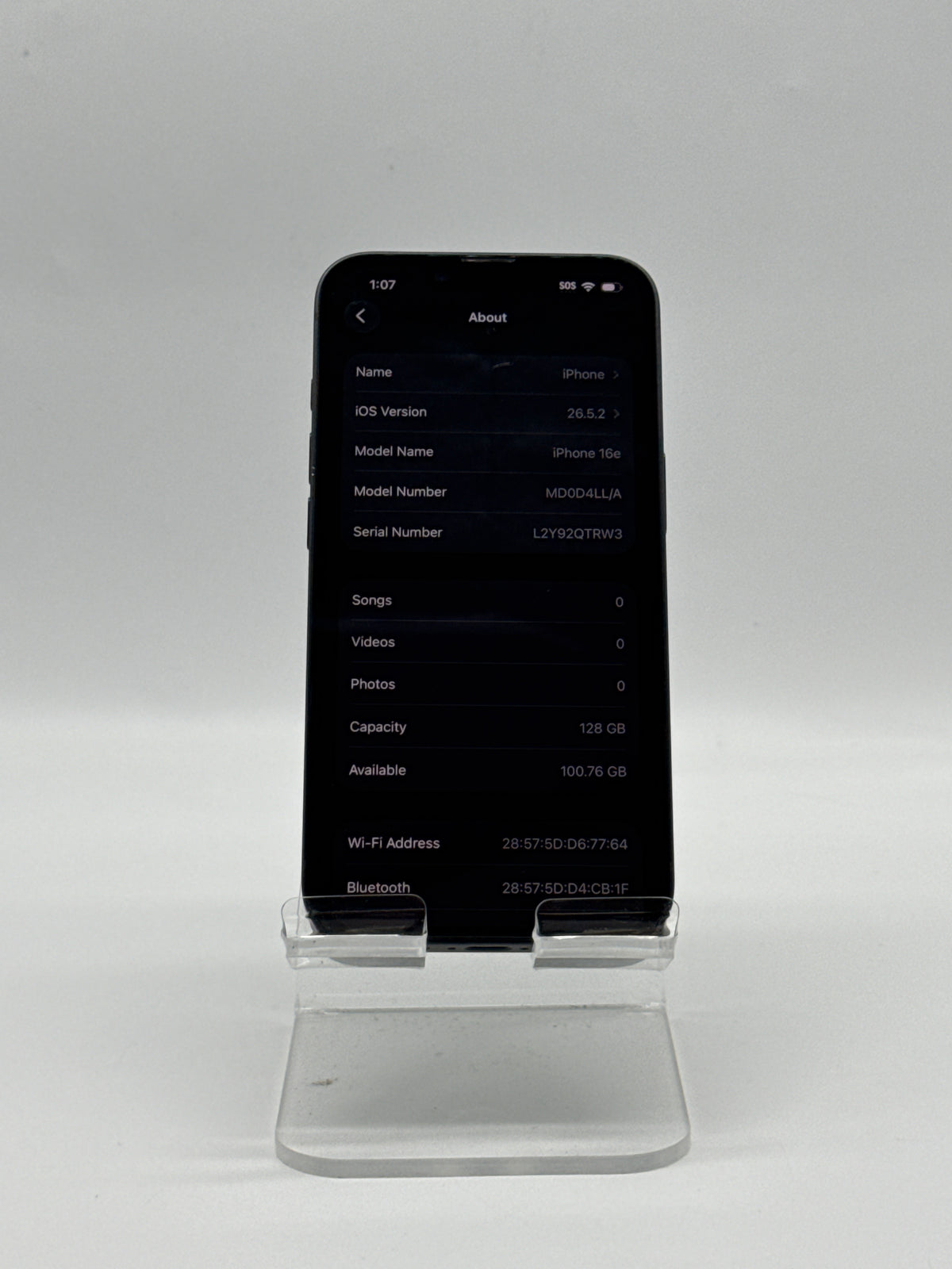 Apple iPhone 16e 128GB Black Unlocked A18 Chip 6.1in OLED 5G - Used