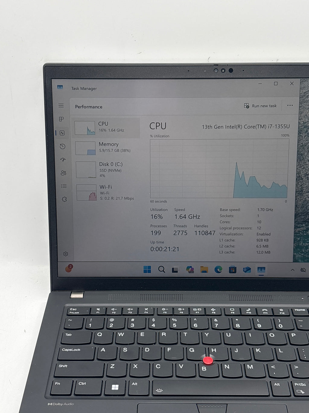 Lenovo ThinkPad T14s Gen 4 14" Core i7-1355U 16GB RAM 512GB SSD Black - Used