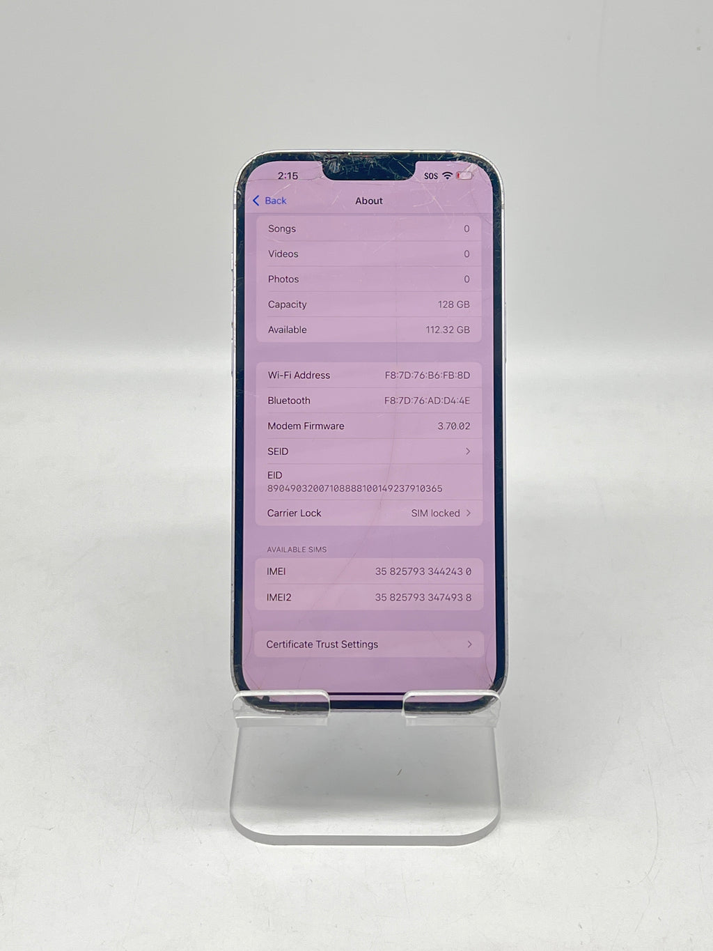 Apple iPhone 14 Plus 128GB AT&T Purple - For Parts (Read)