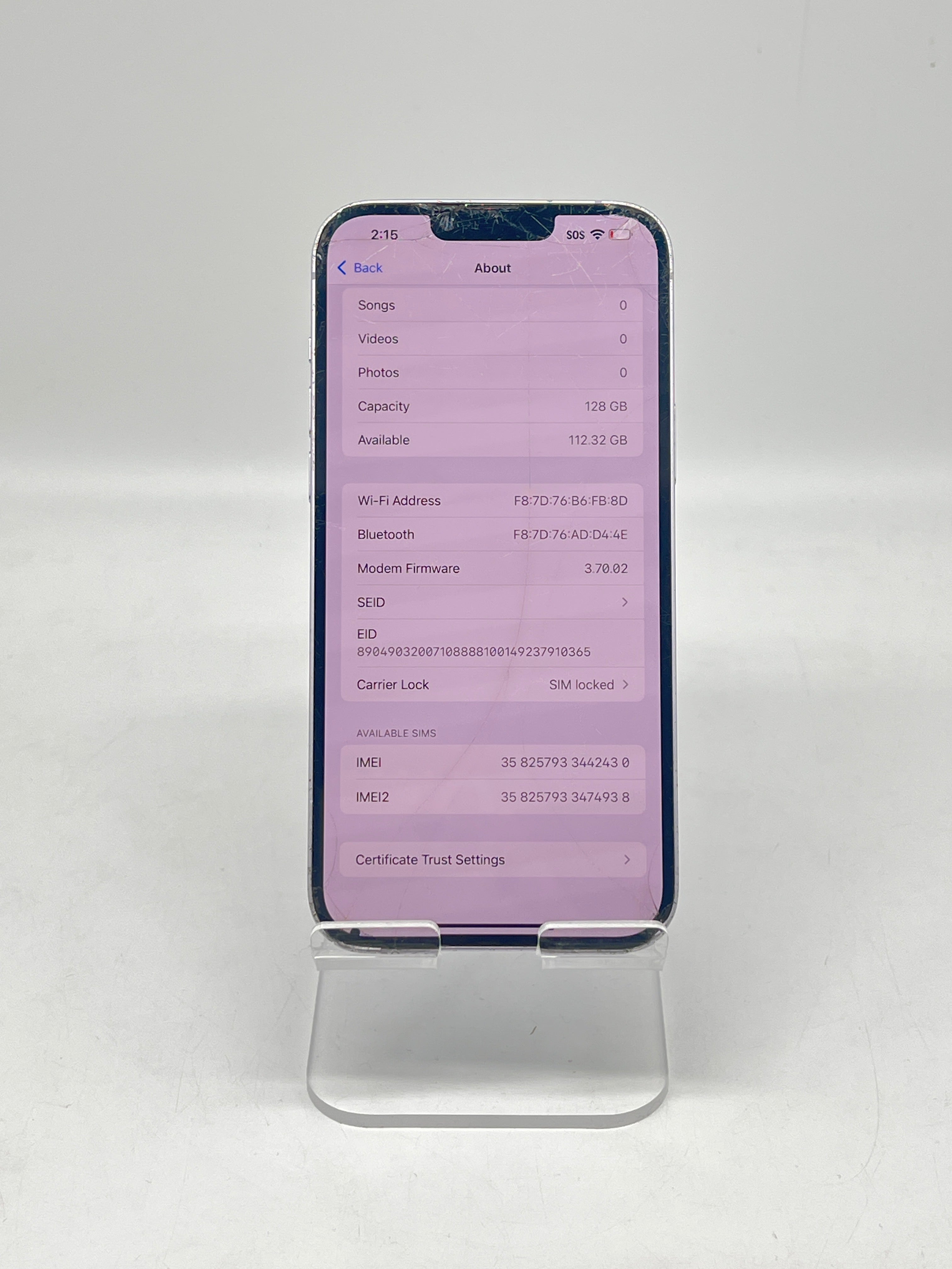 Apple iPhone 14 Plus 128GB AT&T Purple - For Parts (Read)