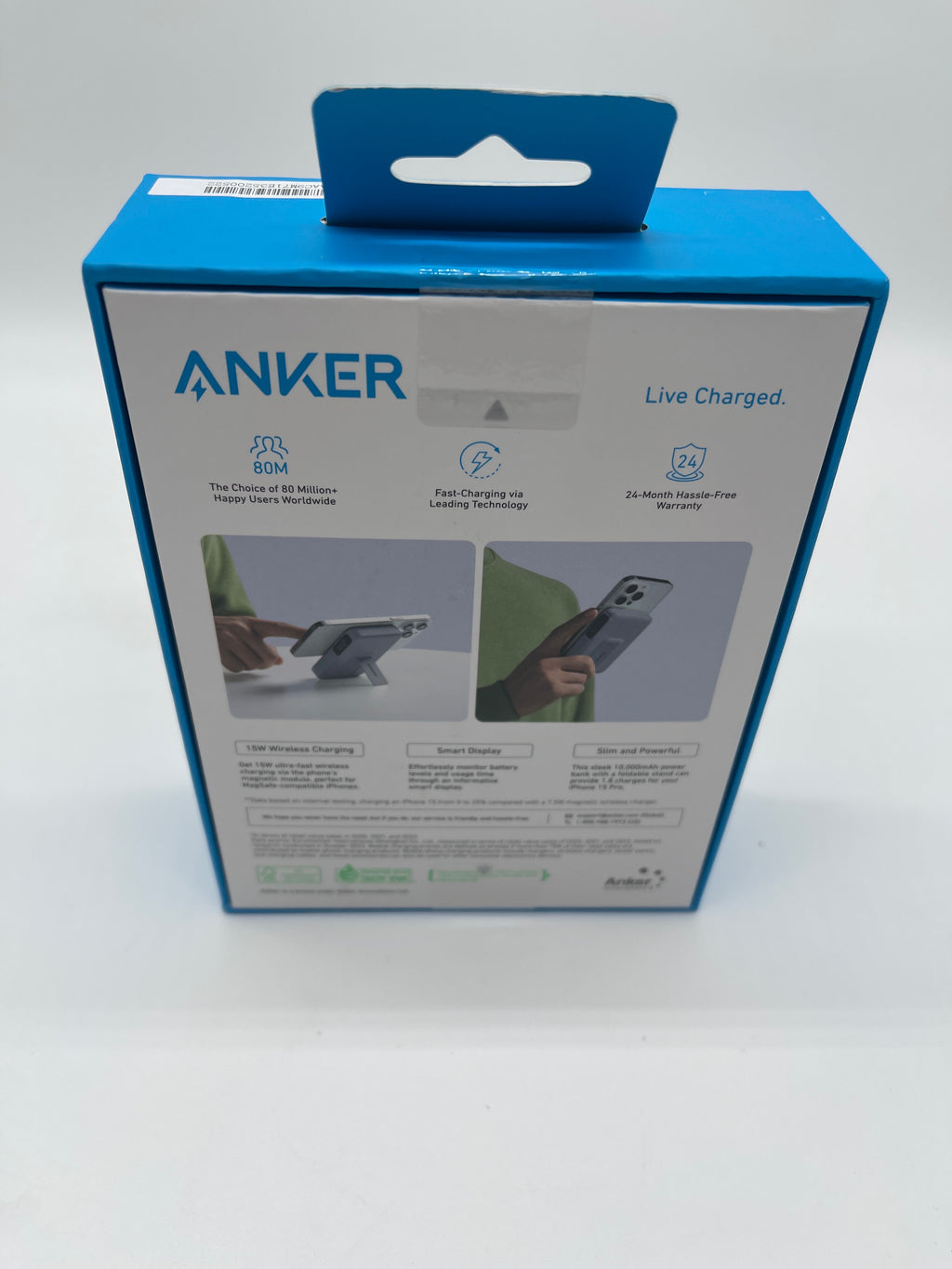 Anker 633 MagGo 10000mAh Magnetic Battery Blue Qi2 Certified New