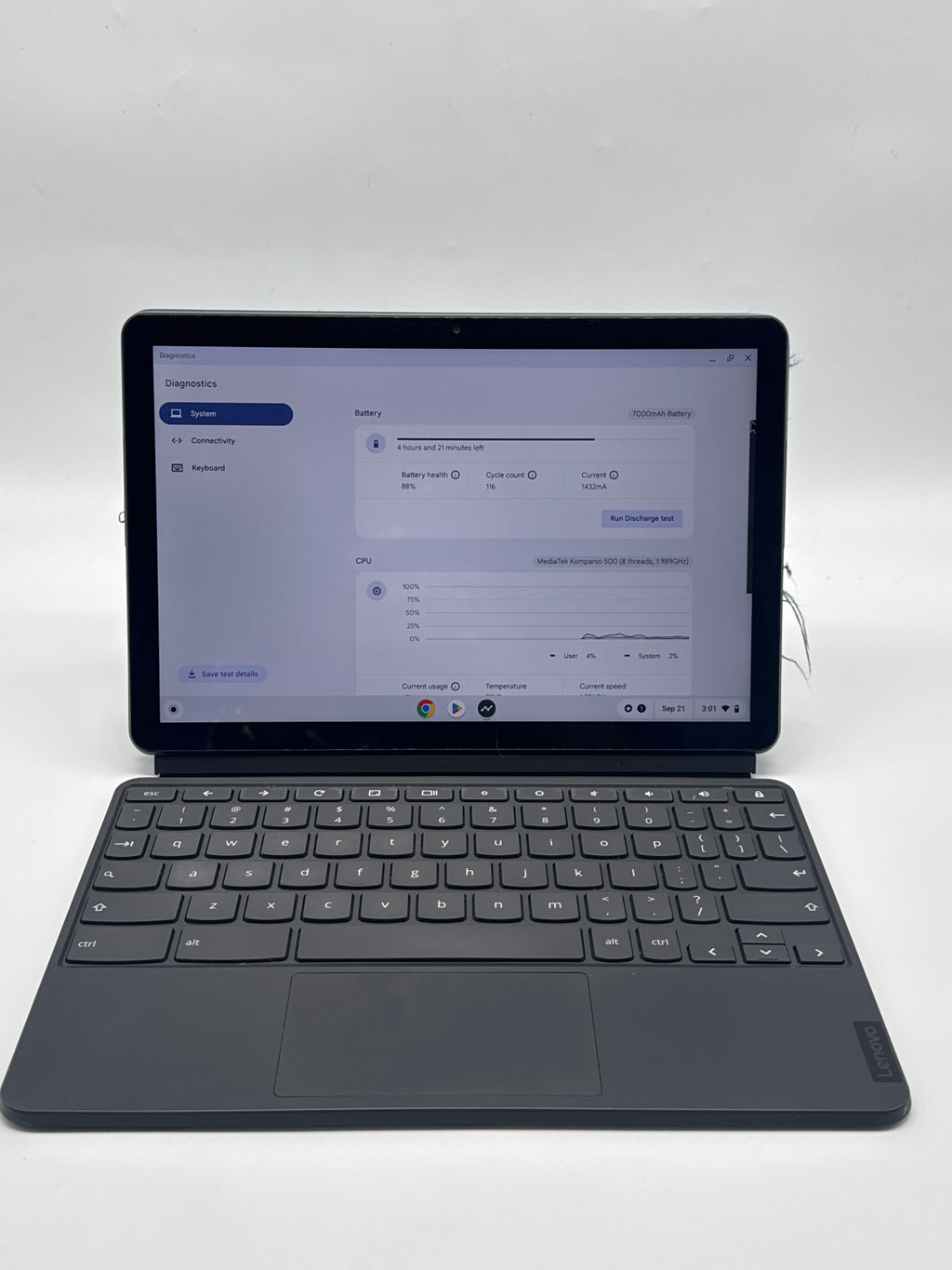 Lenovo IdeaPad Duet Chromebook CT-X636F 10.1" MediaTek Helio P60T 4GB RAM 64GB eMMC - Used