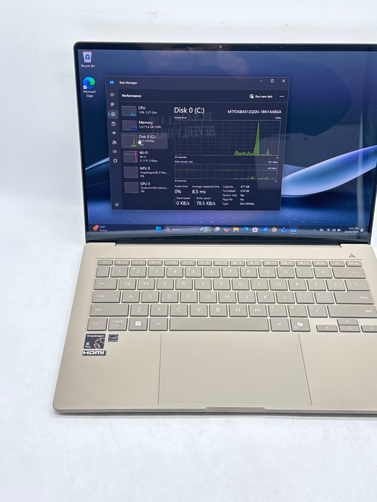 Asus ZenBook A14 UX3407QA Snapdragon X Plus 16GB RAM 512GB SSD - READ