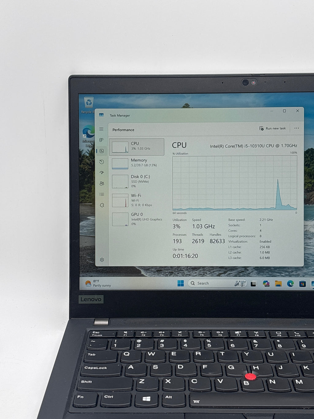 Lenovo ThinkPad T14 Gen 1 Touch i5-10310U 40GB RAM 1TB SSD