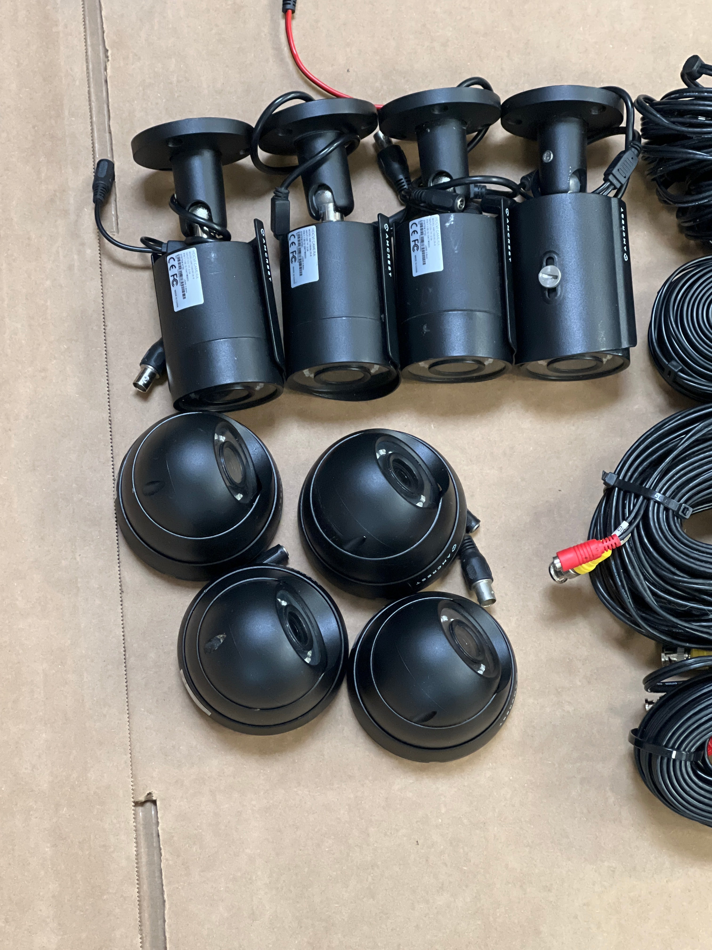 Amcrest 8 Channel DVR Security Camera System with 4 Bullet and 4 Dome Cams - Used